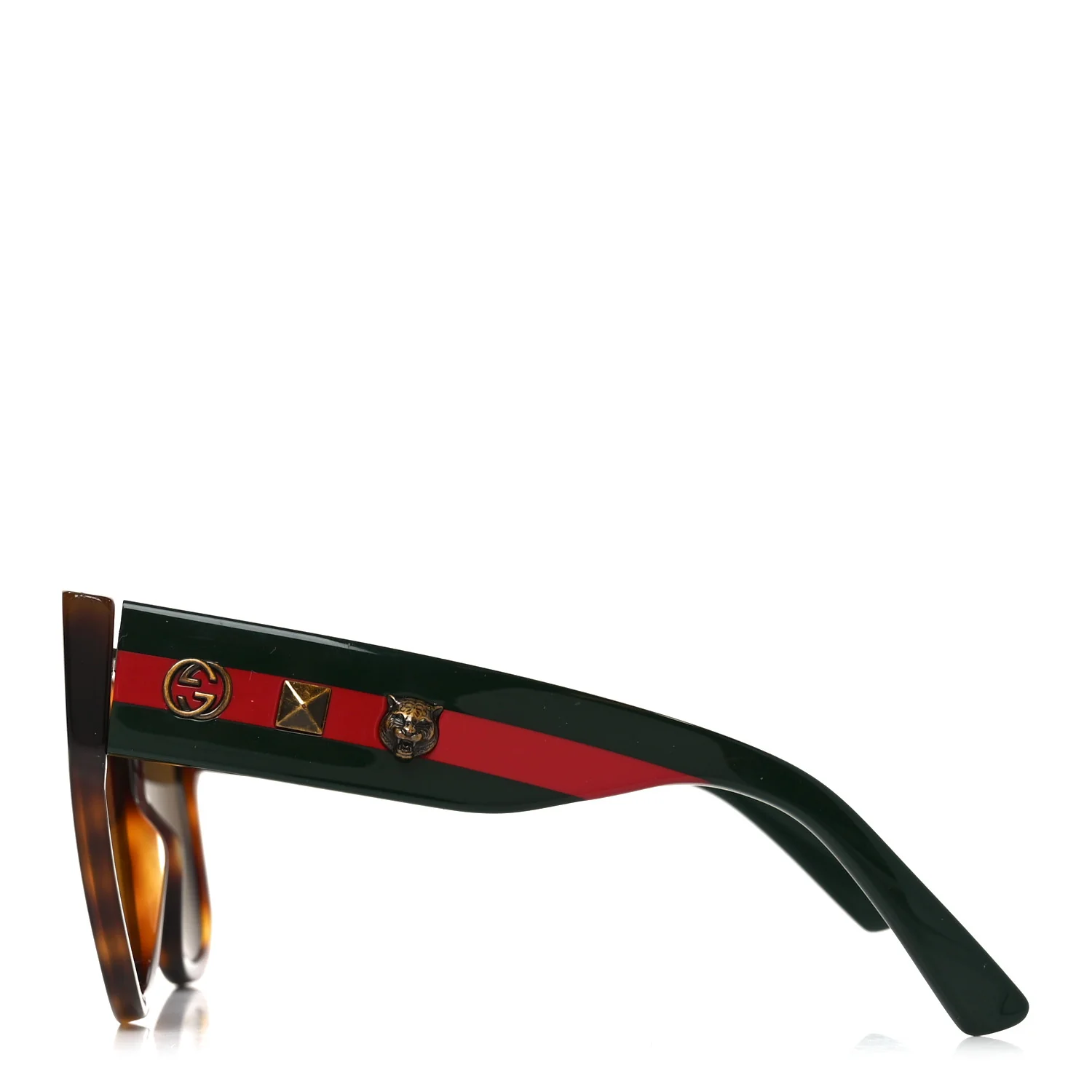 Acetate Square Frame Web Sunglasses GG0059S Tortoise - Image 3