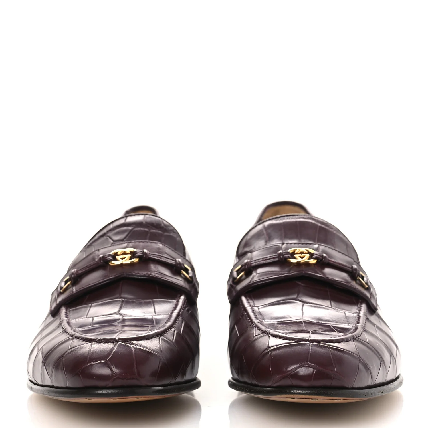 Alligator Interlocking G Mens Loafers 8 Bordeaux - Image 3