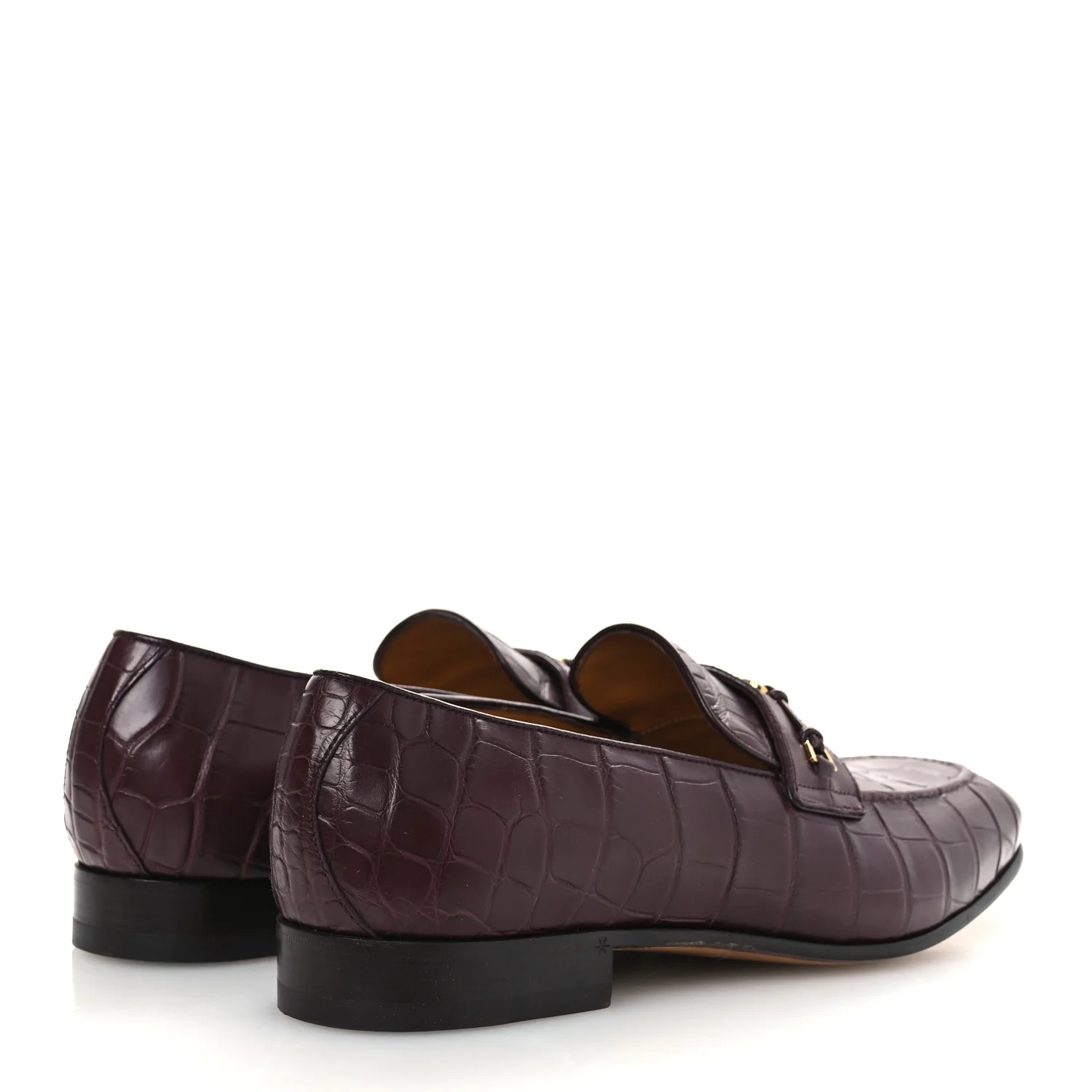 Alligator Interlocking G Mens Loafers 8 Bordeaux - Image 5