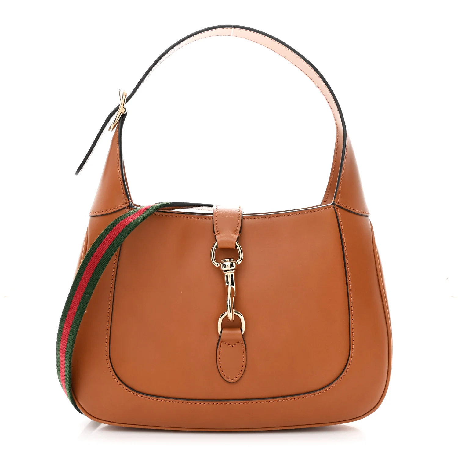 Ancora Calfskin Jackie Shoulder Bag Harness Brown