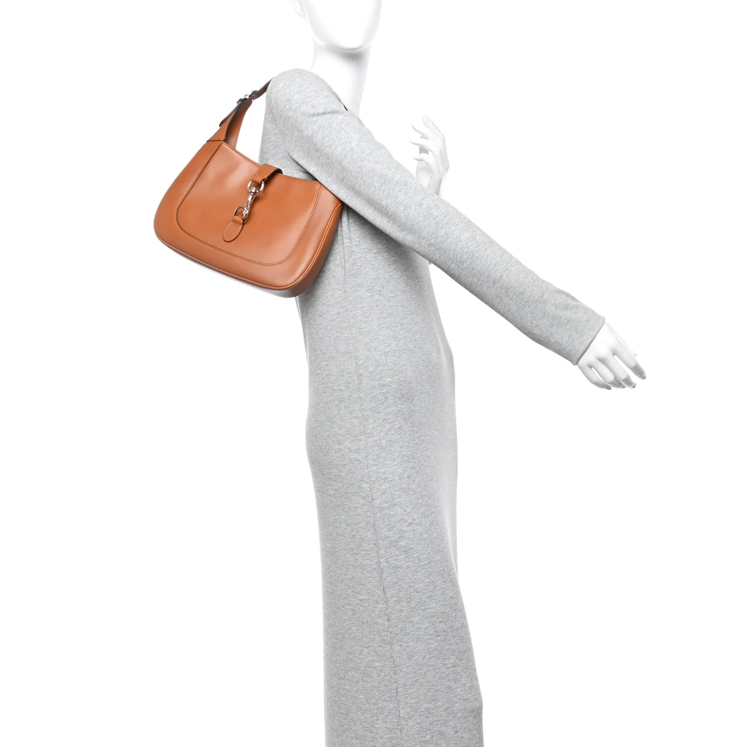 Ancora Calfskin Jackie Shoulder Bag Harness Brown - Image 2