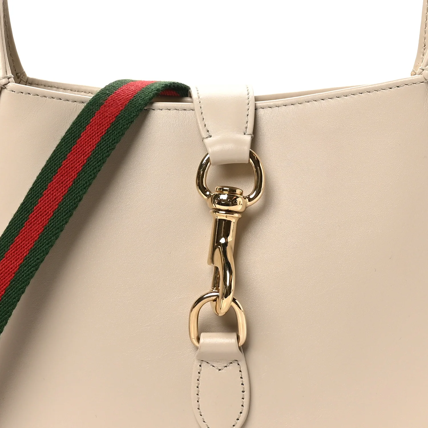 Ancora Calfskin Web Small Jackie Shoulder Bag Light Grey - Image 8