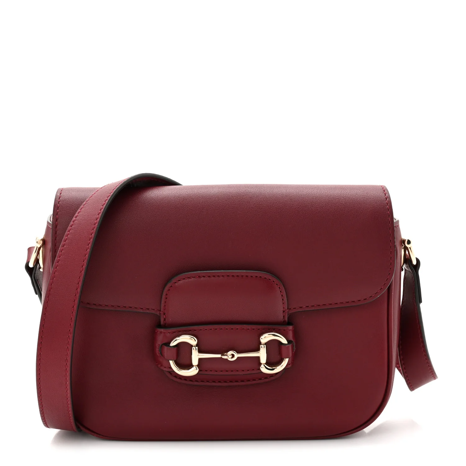 Arabella Calfskin Horsebit 1955 Shoulder Bag Rosso Ancora