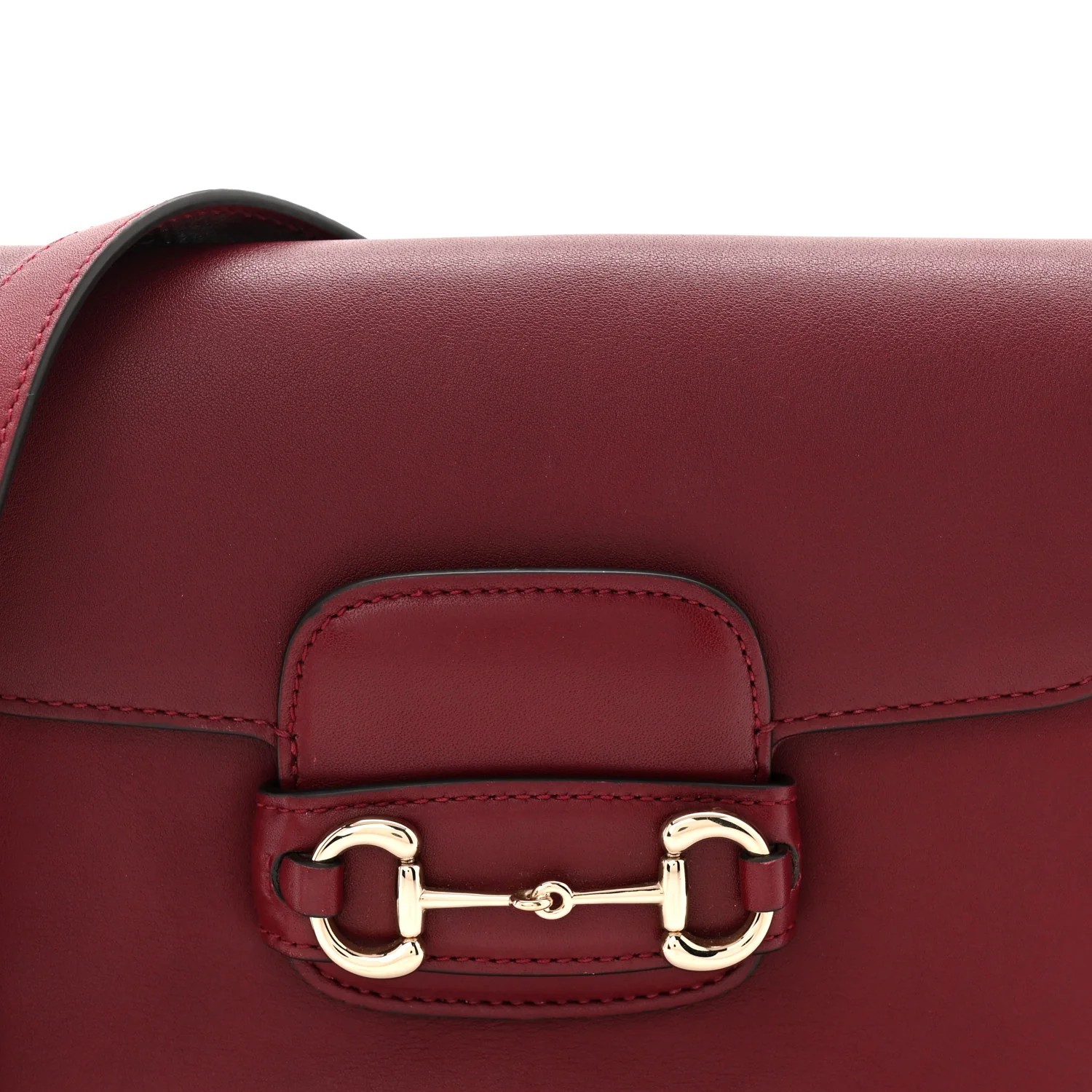 Arabella Calfskin Horsebit 1955 Shoulder Bag Rosso Ancora - Image 14