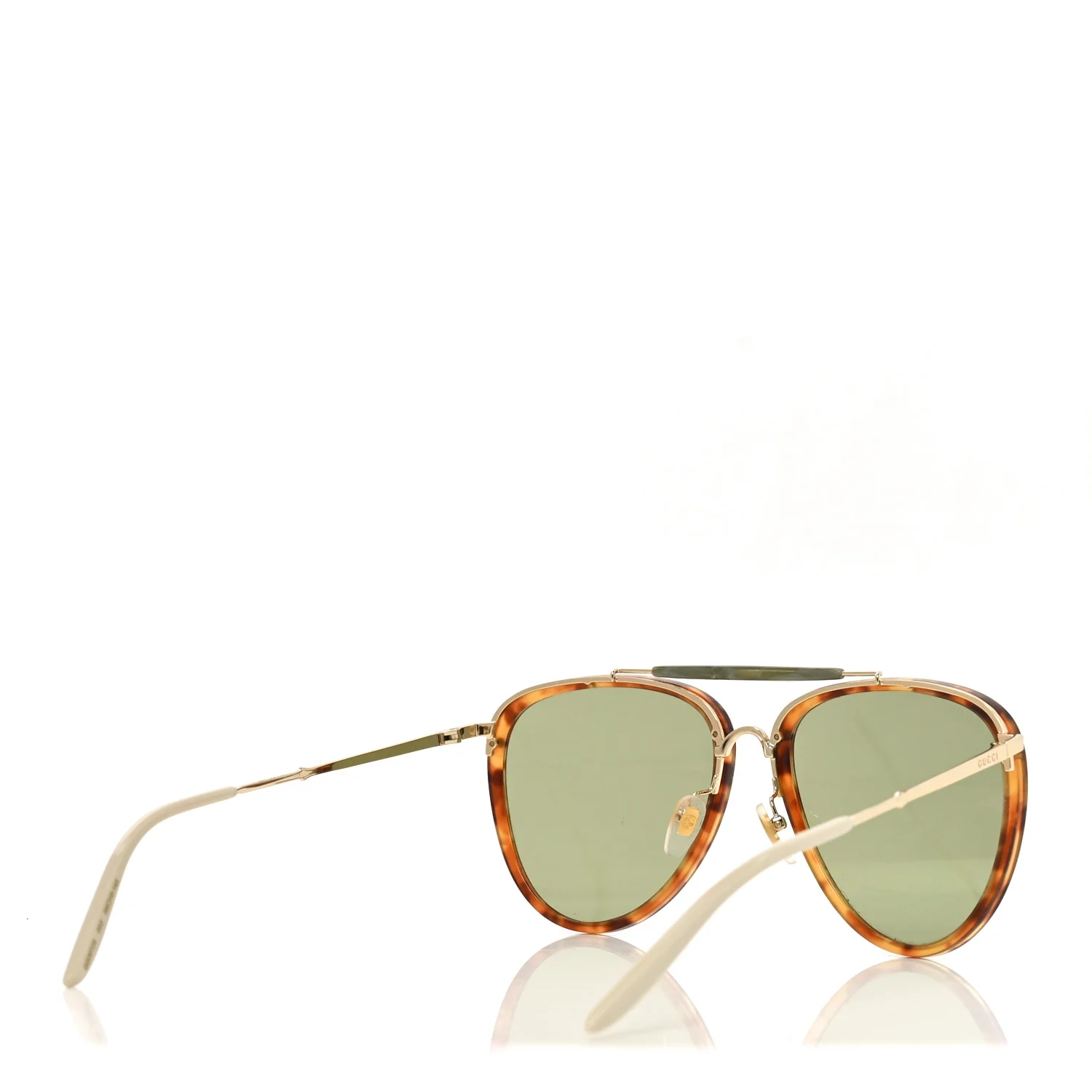 Aviator Sunglasses GG0672S Havana Gold Green - Image 4