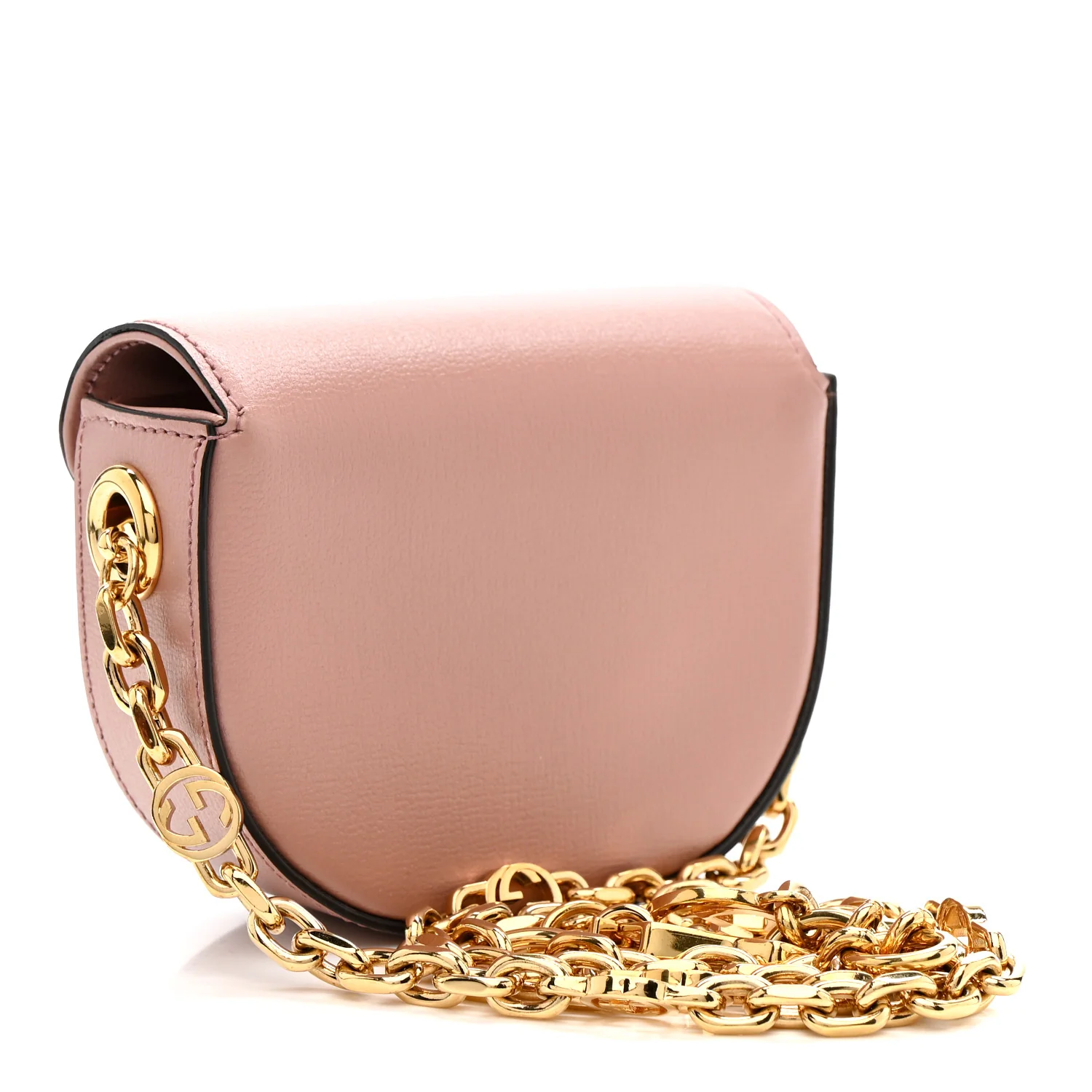 Azalea Calfskin Crystal GG Monogram Mini Horsebit 1955 Waist Bag Pink - Image 3
