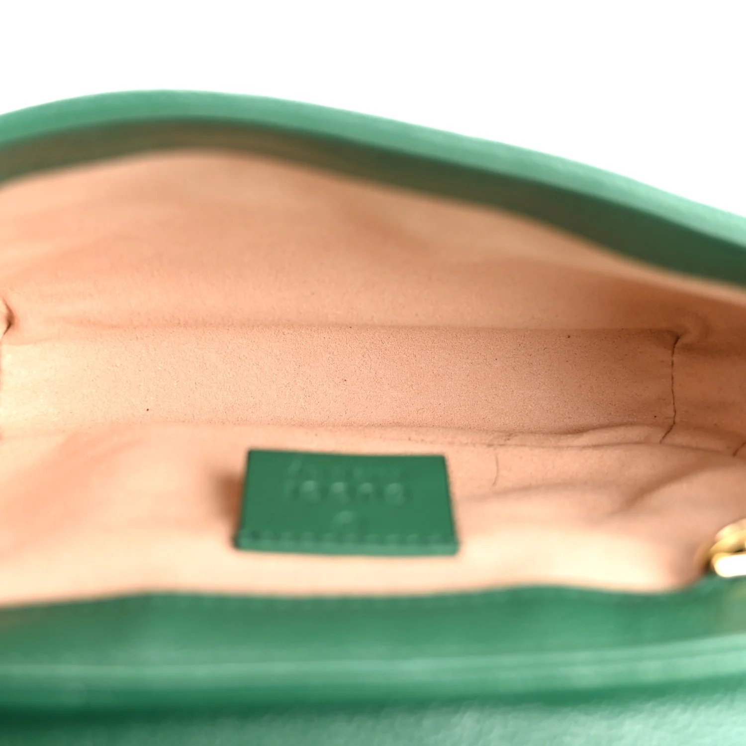 Azalea Calfskin Enamel Matelasse Diagonal Super Mini Torchon GG Marmont Shoulder Bag New Shamarock Emerald - Image 5