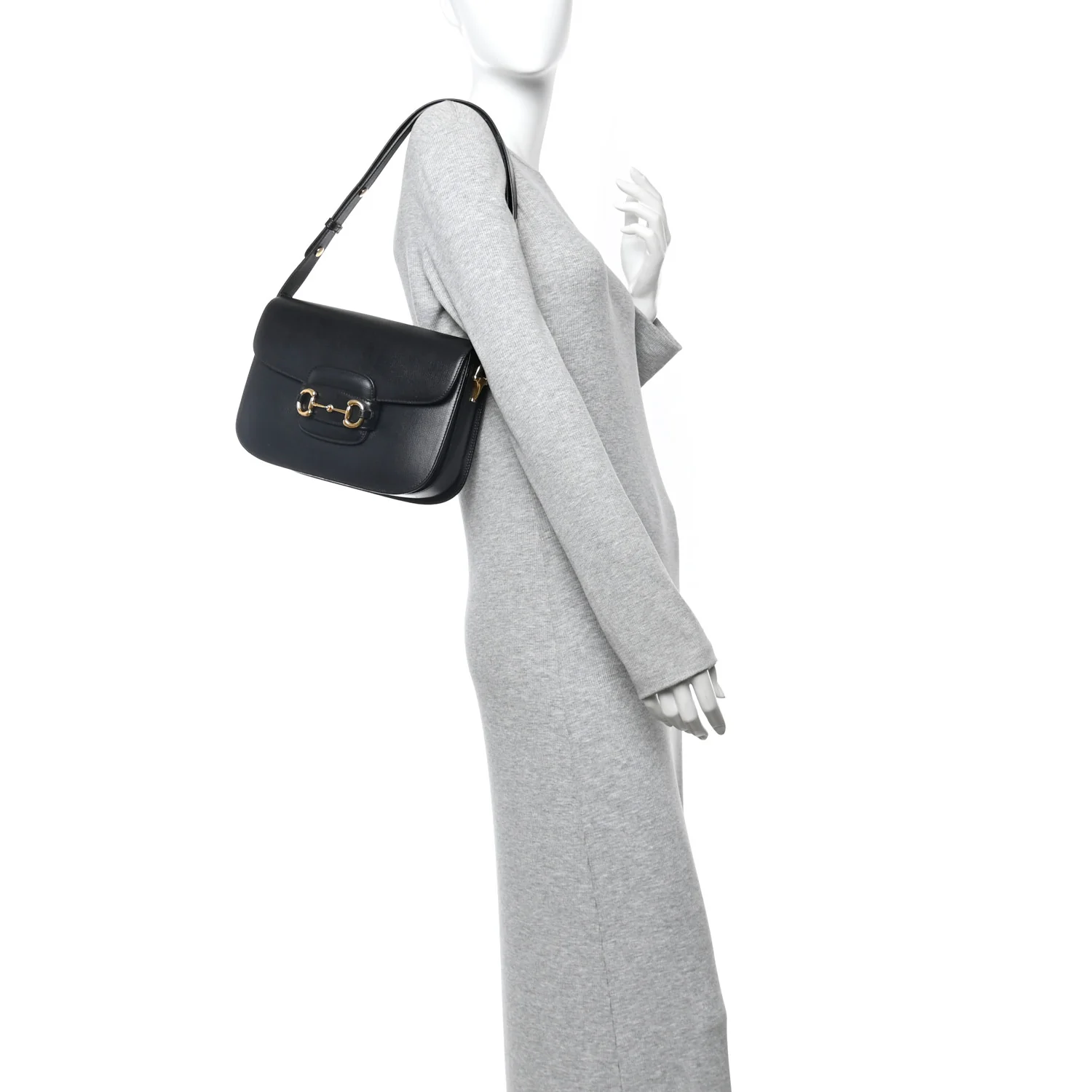 Azalea Calfskin Horsebit 1955 Shoulder Bag Black - Image 2