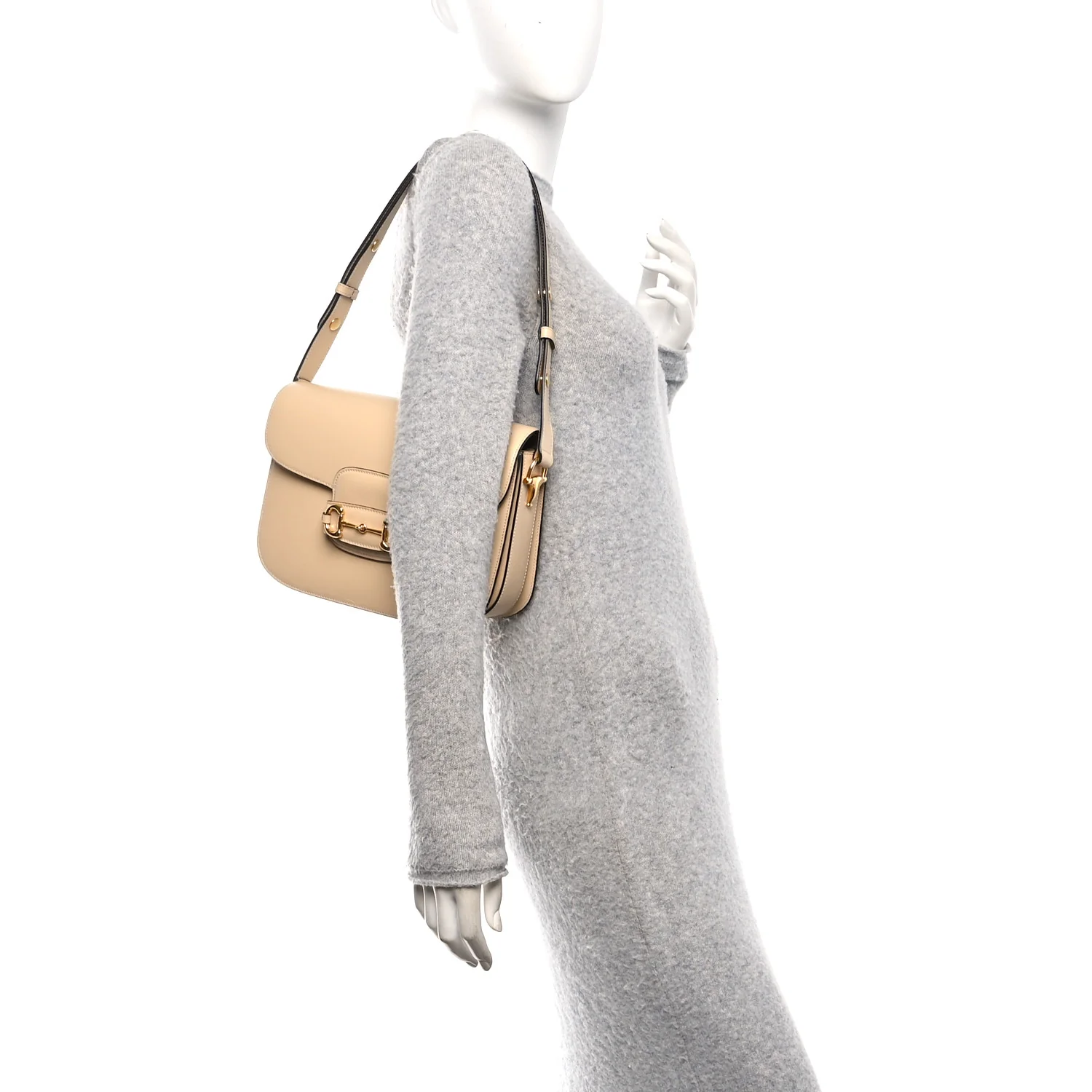 Azalea Calfskin Horsebit 1955 Shoulder Bag Bubble Tea - Image 2