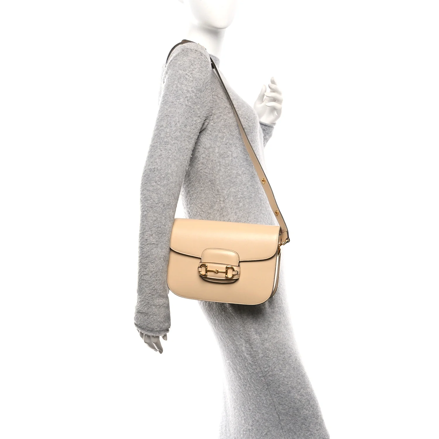 Azalea Calfskin Horsebit 1955 Shoulder Bag Bubble Tea - Image 2