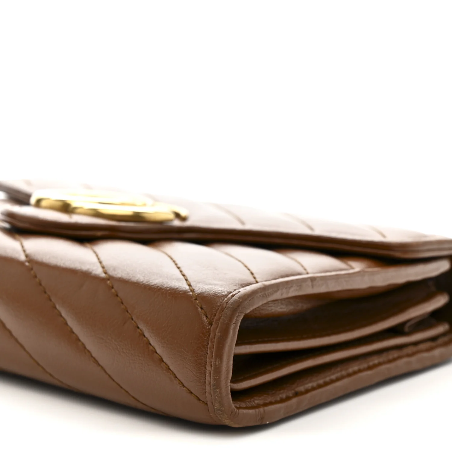 Azalea Calfskin Matelasse Diagonal GG Marmont Chain Wallet Cuir - Image 12