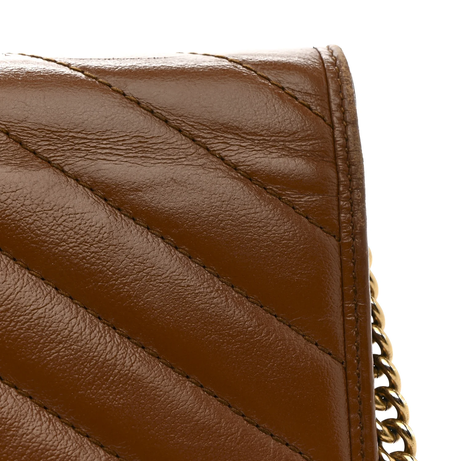 Azalea Calfskin Matelasse Diagonal GG Marmont Chain Wallet Cuir - Image 17