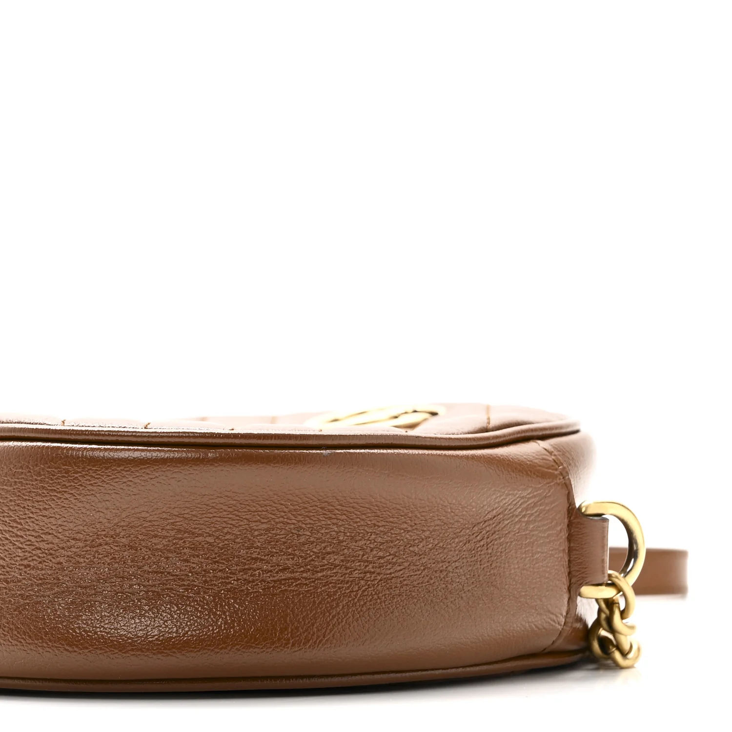 Azalea Calfskin Matelasse Diagonal Mini GG Marmont Round Shoulder Bag Cuir - Image 10