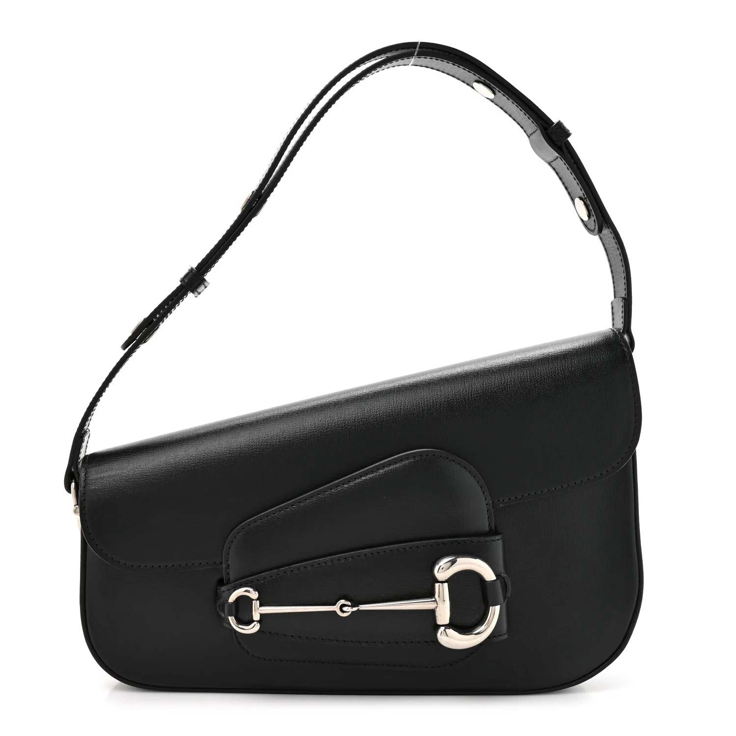 Azalea Calfskin Small Horsebit 1955 Asymmetric Shoulder Bag Black