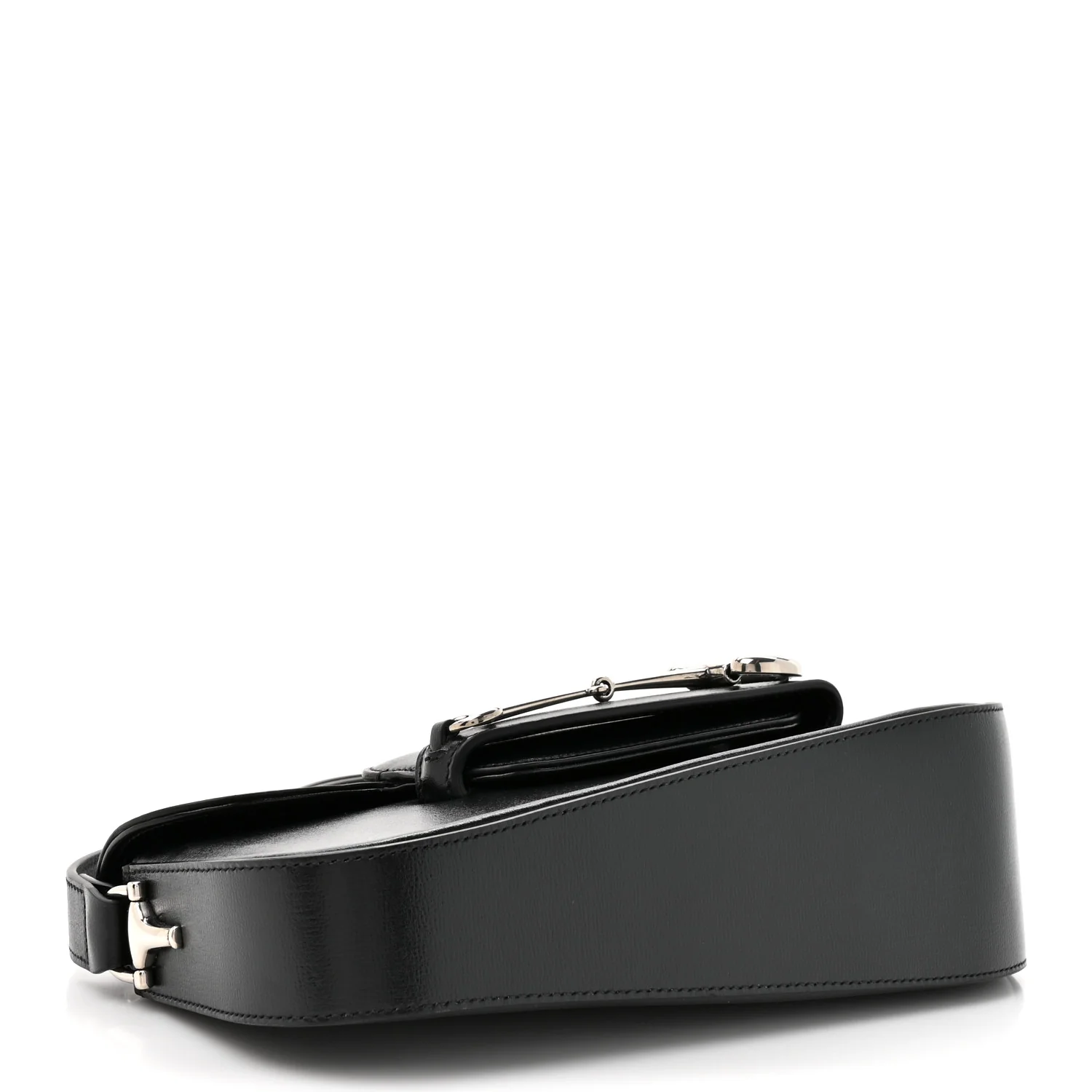 Azalea Calfskin Small Horsebit 1955 Asymmetric Shoulder Bag Black - Image 4