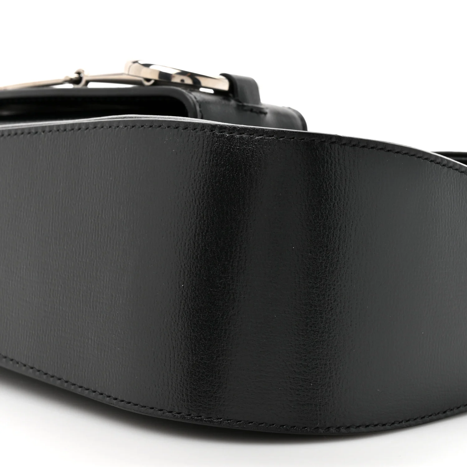 Azalea Calfskin Small Horsebit 1955 Asymmetric Shoulder Bag Black - Image 9