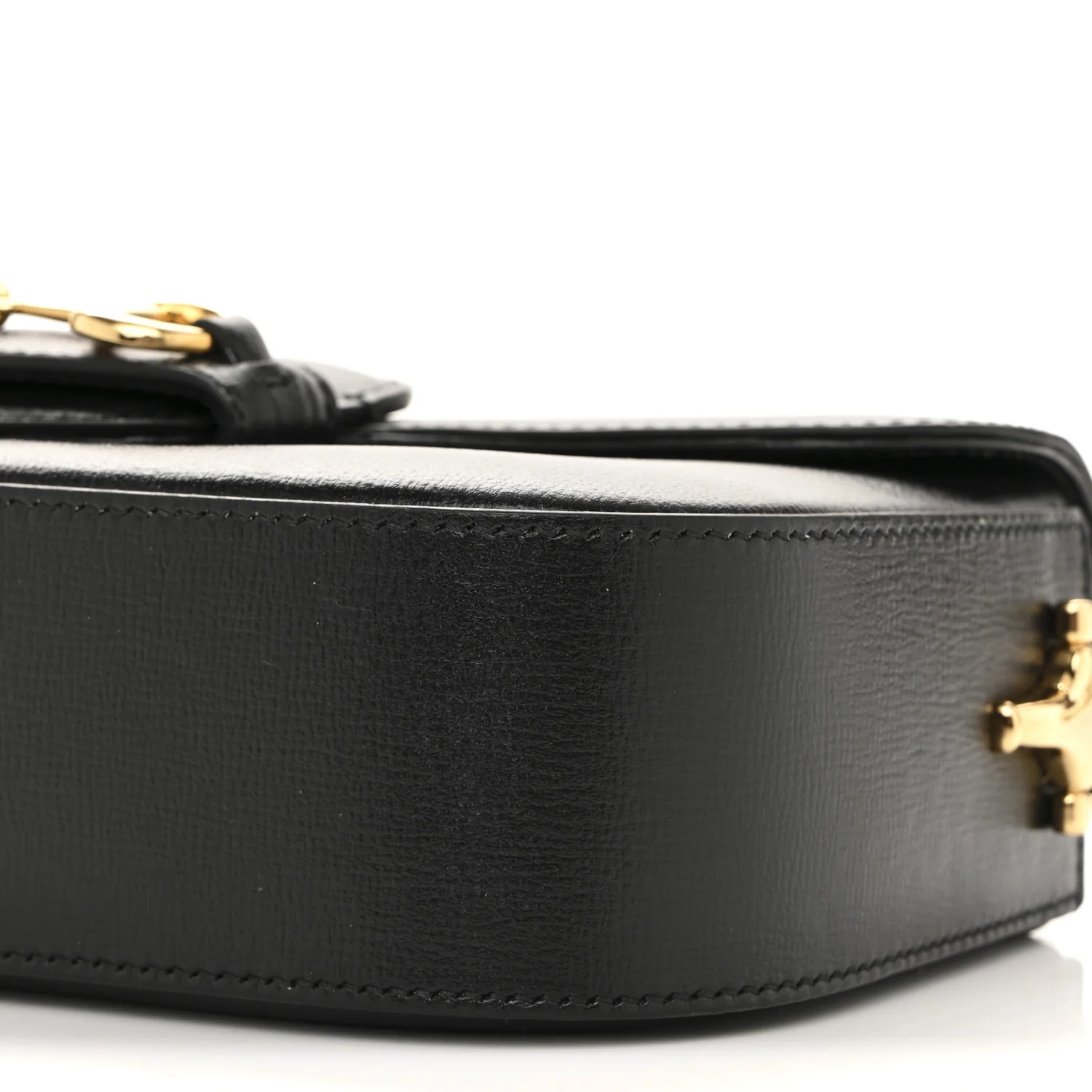 Azalea Calfskin Small Horsebit 1955 Chain Shoulder Bag Black - Image 10