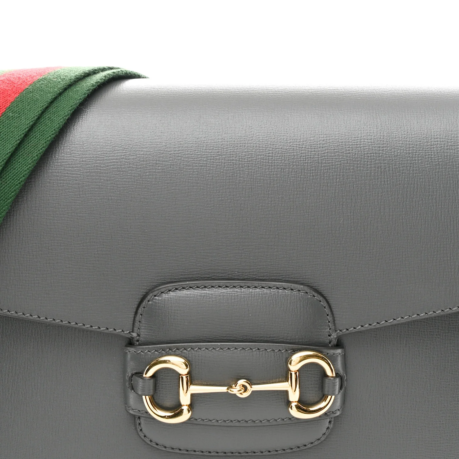 Azalea Calfskin Web Horsebit 1955 Shoulder Bag Graphite Grey - Image 7