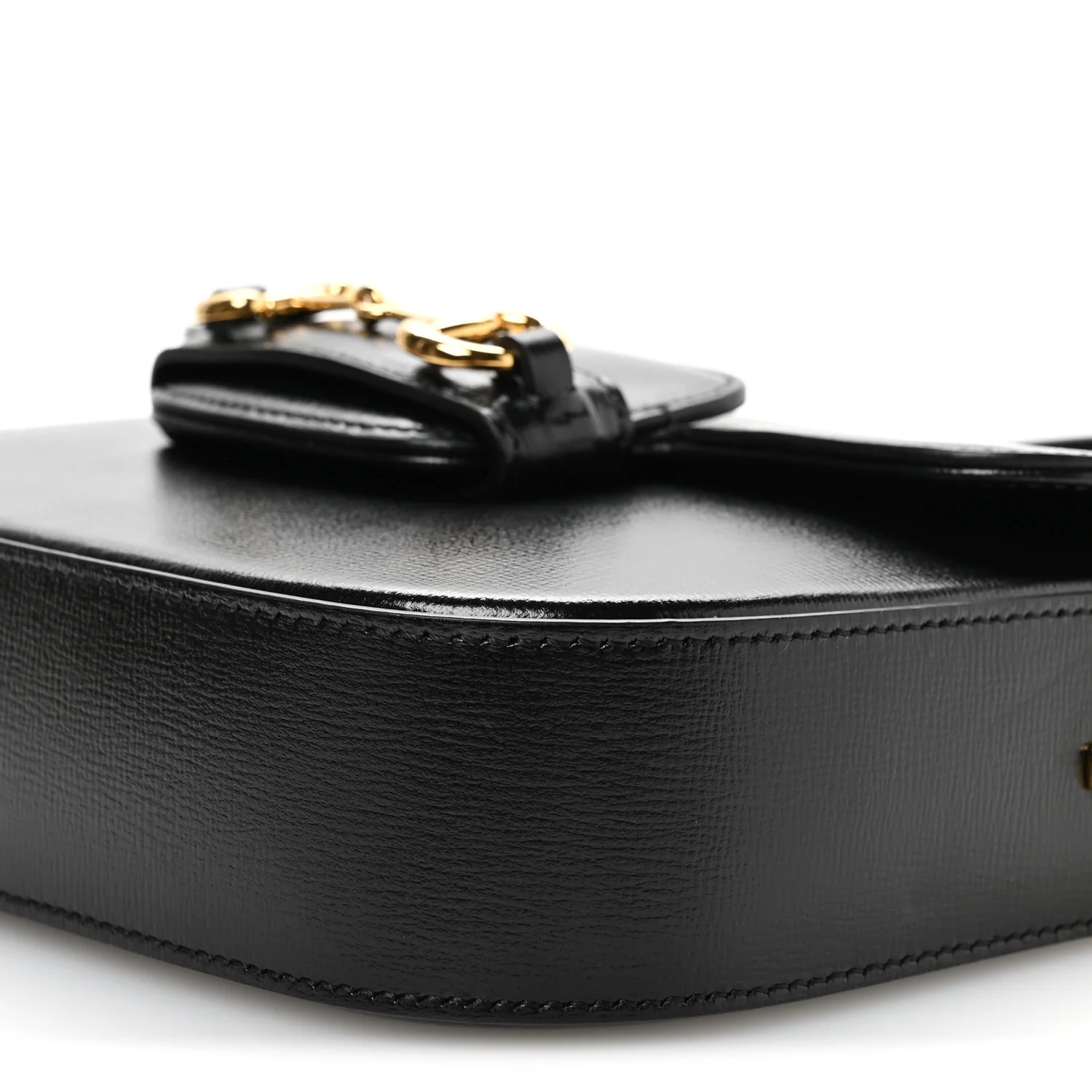 Azalea Calfskin Web Mini Horsebit 1955 Shoulder Bag Black - Image 10