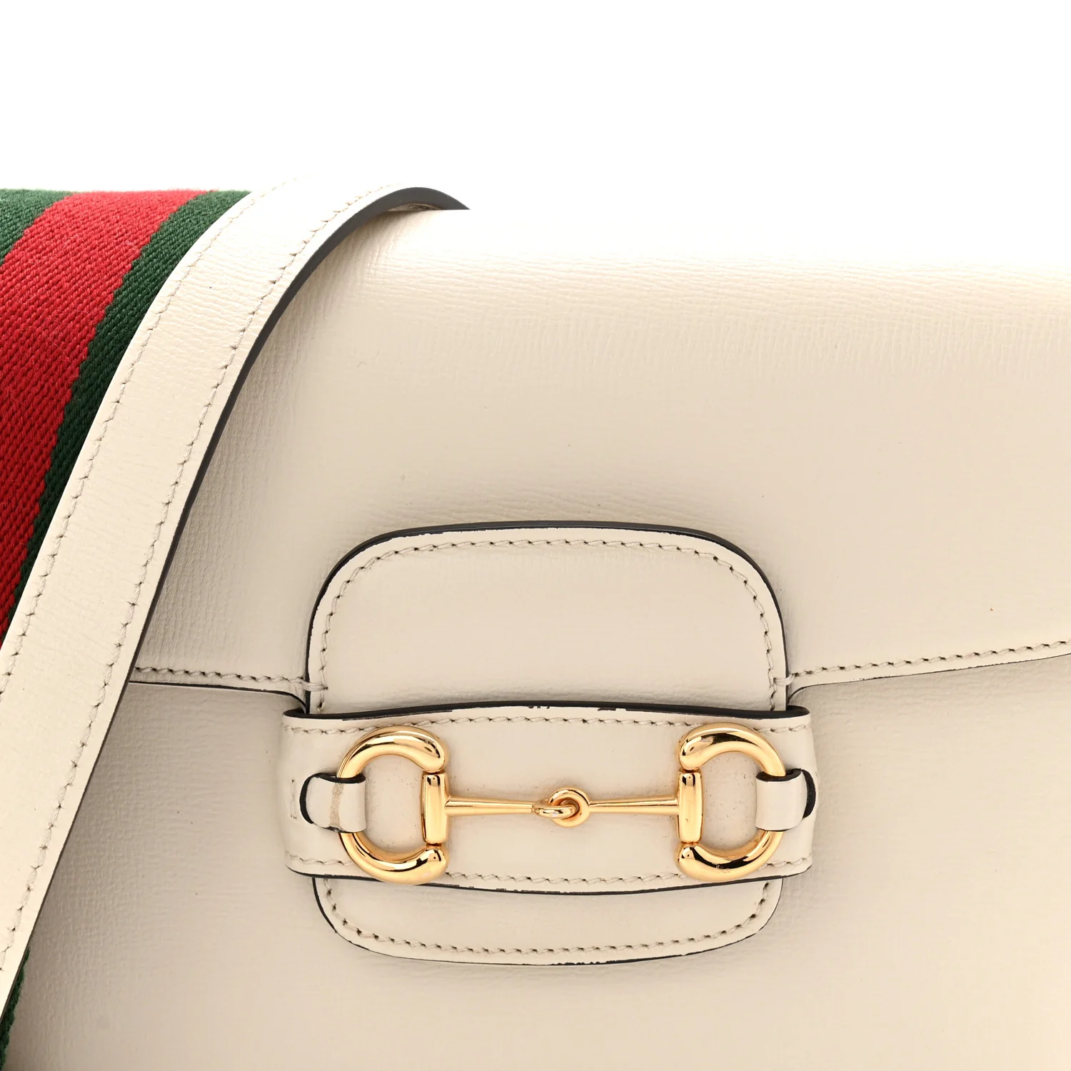 Azalea Calfskin Web Mini Horsebit 1955 Shoulder Bag Mystic White - Image 15