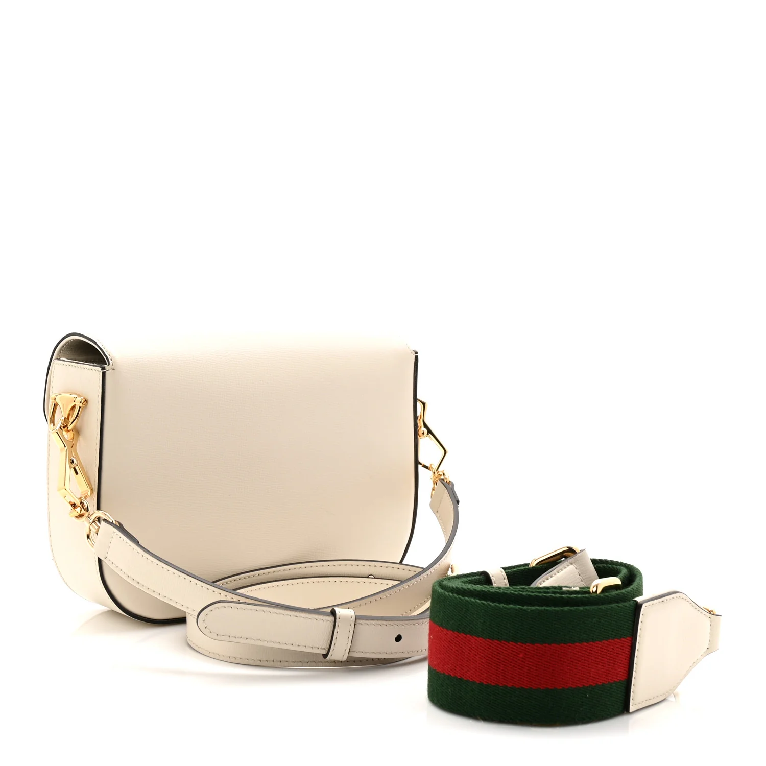 Azalea Calfskin Web Mini Horsebit 1955 Shoulder Bag Mystic White - Image 5