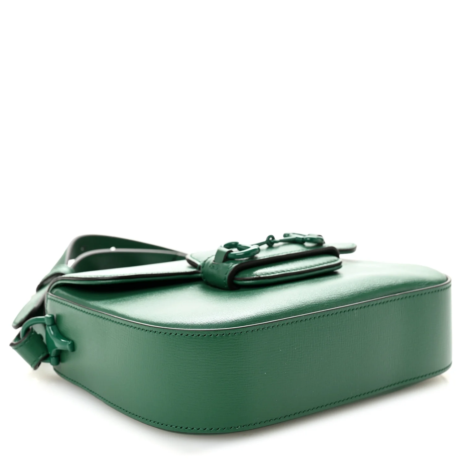 Azalea Calfskin Web Monochrome Horsebit 1955 Shoulder Bag Emerald - Image 4