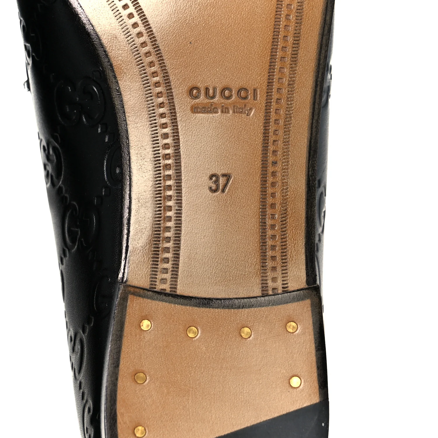 Betis Glamour Calfskin Guccissima Womens Jordaan Loafers 37 Black - Image 8