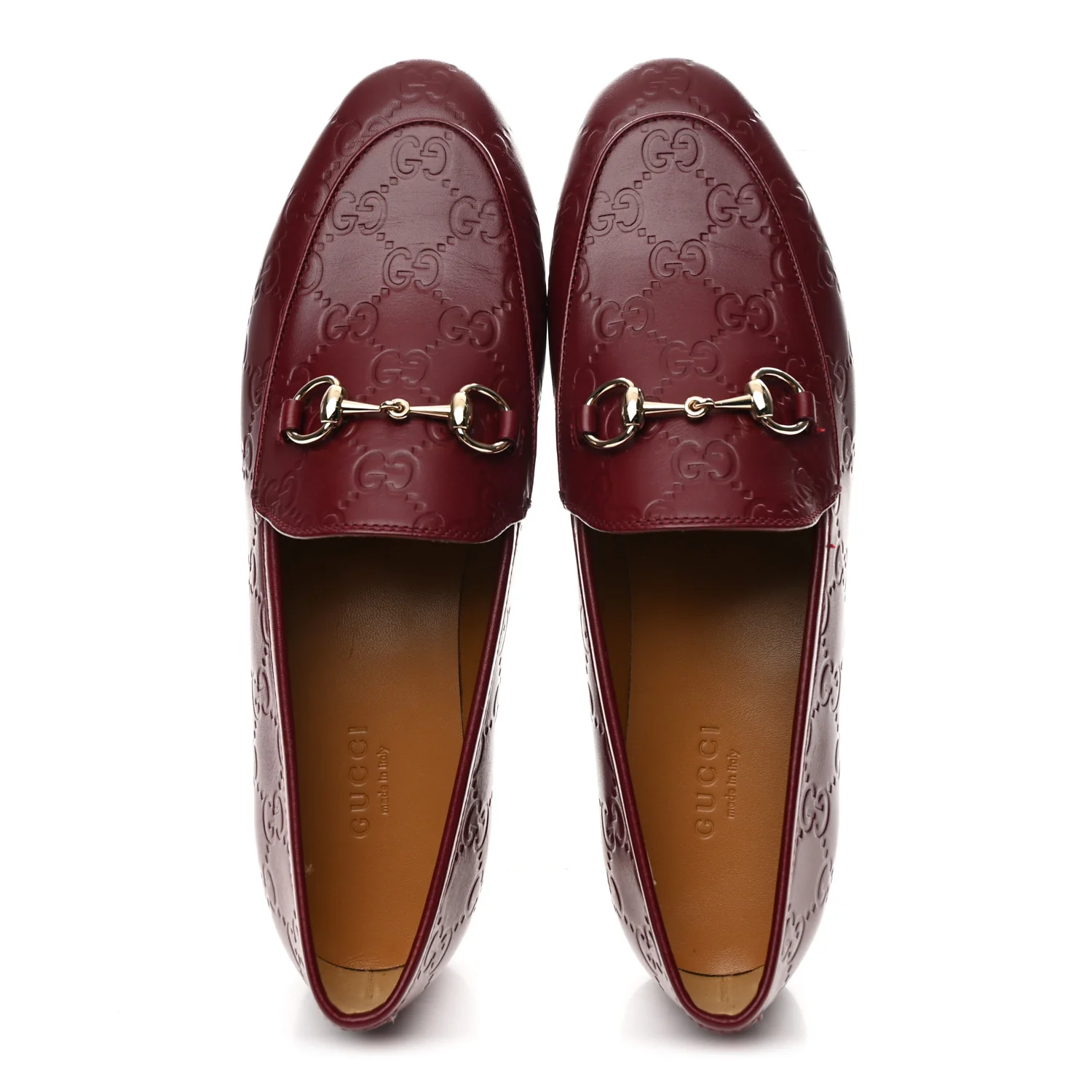 Betis Glamour Calfskin Guccissima Womens Jordaan Loafers 37.5 Rosso Ancora - Image 2