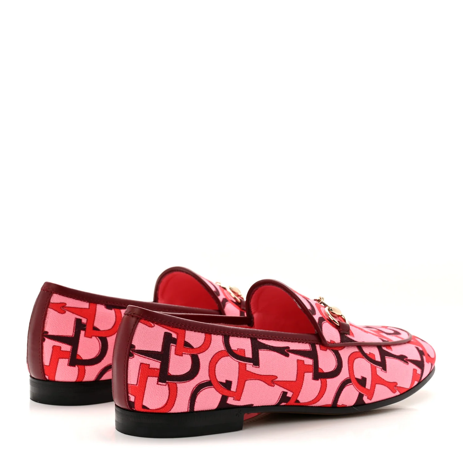Betis Glamour Canvas Horsebit Print Womens Jordaan Loafers 39.5 Pink Rosso Ancora - Image 4
