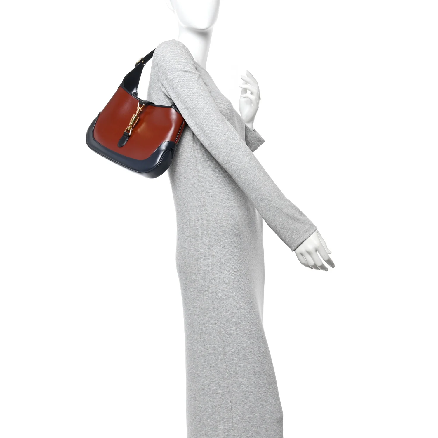 Boarded Dyana Lux Calfskin Bi-Color Small Jackie 1961 Hobo Mineral Red Blue - Image 2