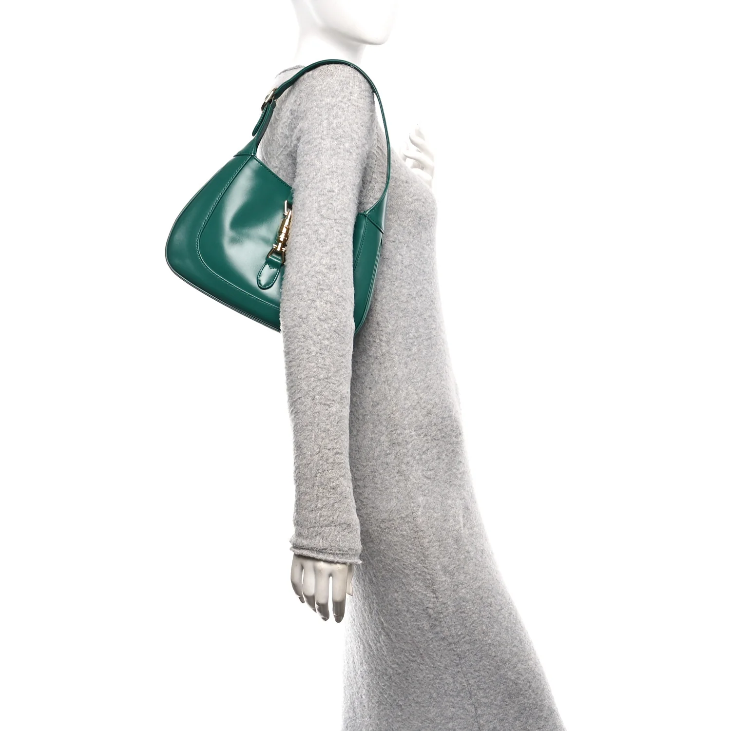 Boarded Dyana Lux Calfskin Small Jackie 1961 Hobo Emerald - Image 2