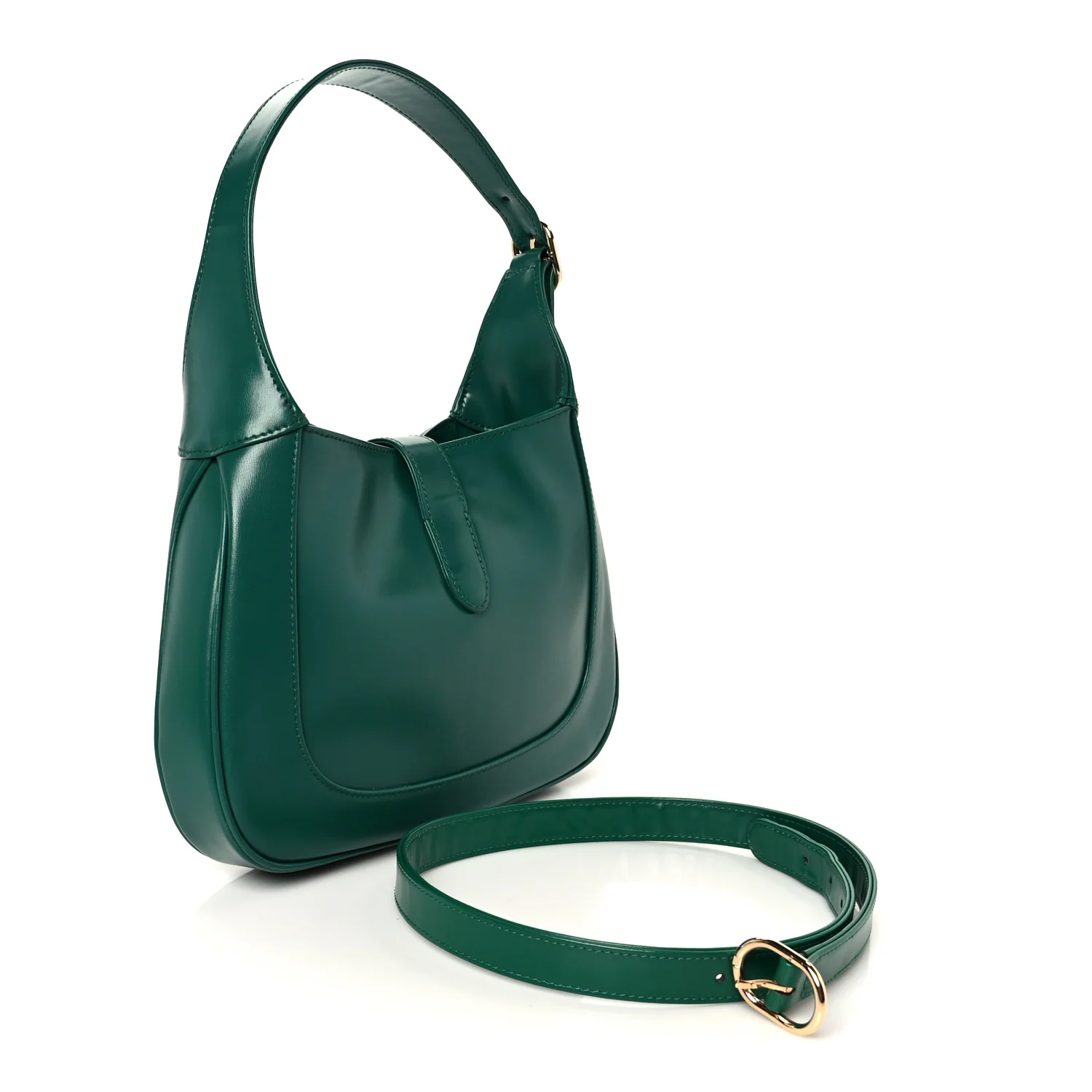 Boarded Dyana Lux Calfskin Small Jackie 1961 Hobo Emerald - Image 3