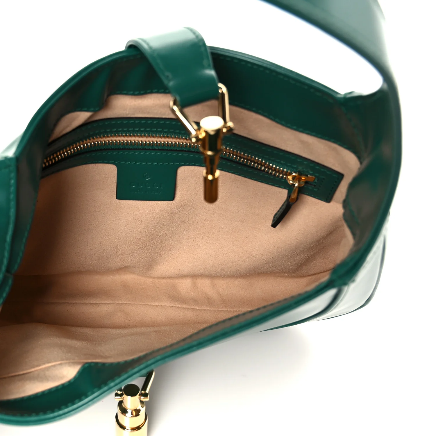 Boarded Dyana Lux Calfskin Small Jackie 1961 Hobo Emerald - Image 5