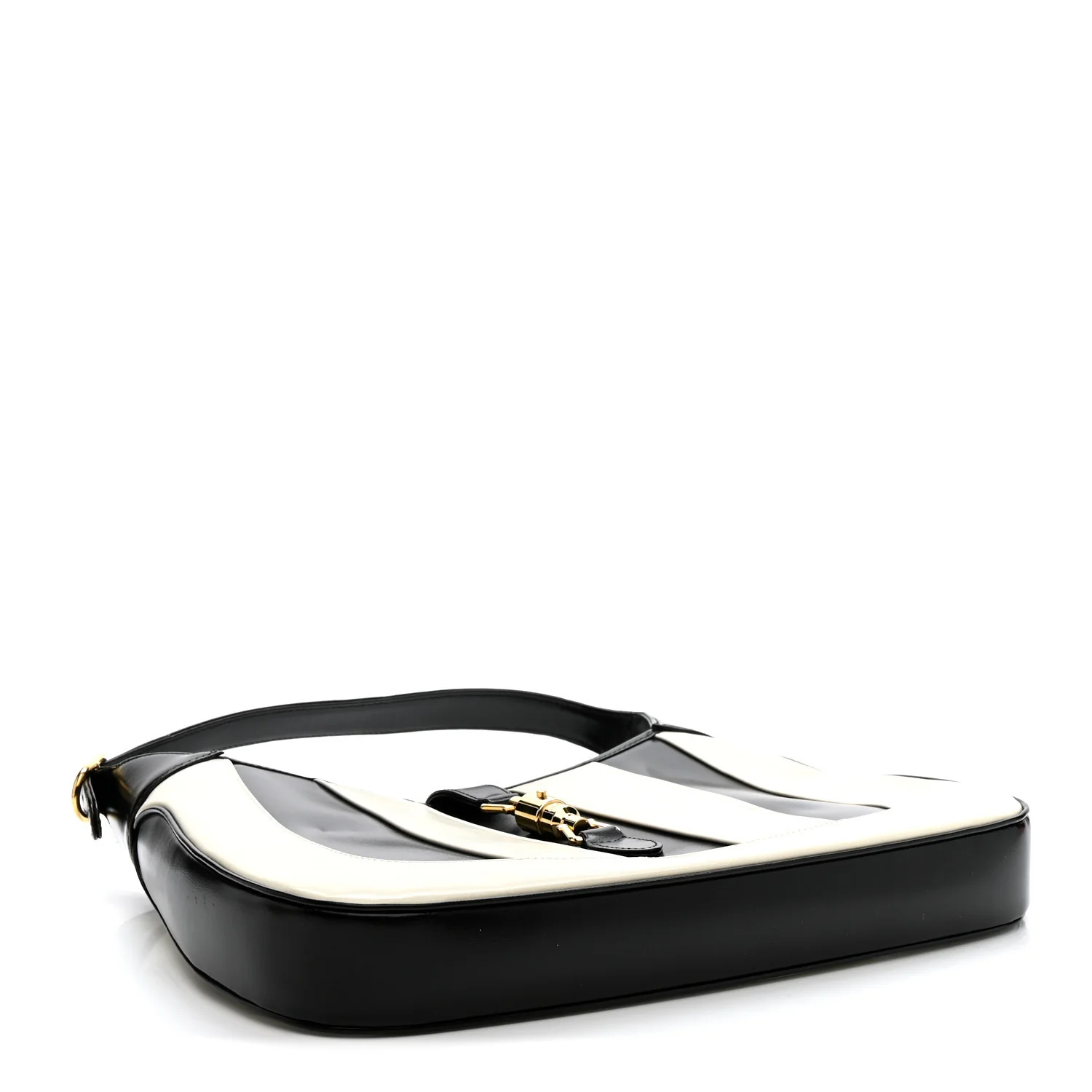 Boarded Dyana Lux Calfskin Striped Medium Jackie 1961 Hobo Black White - Image 4