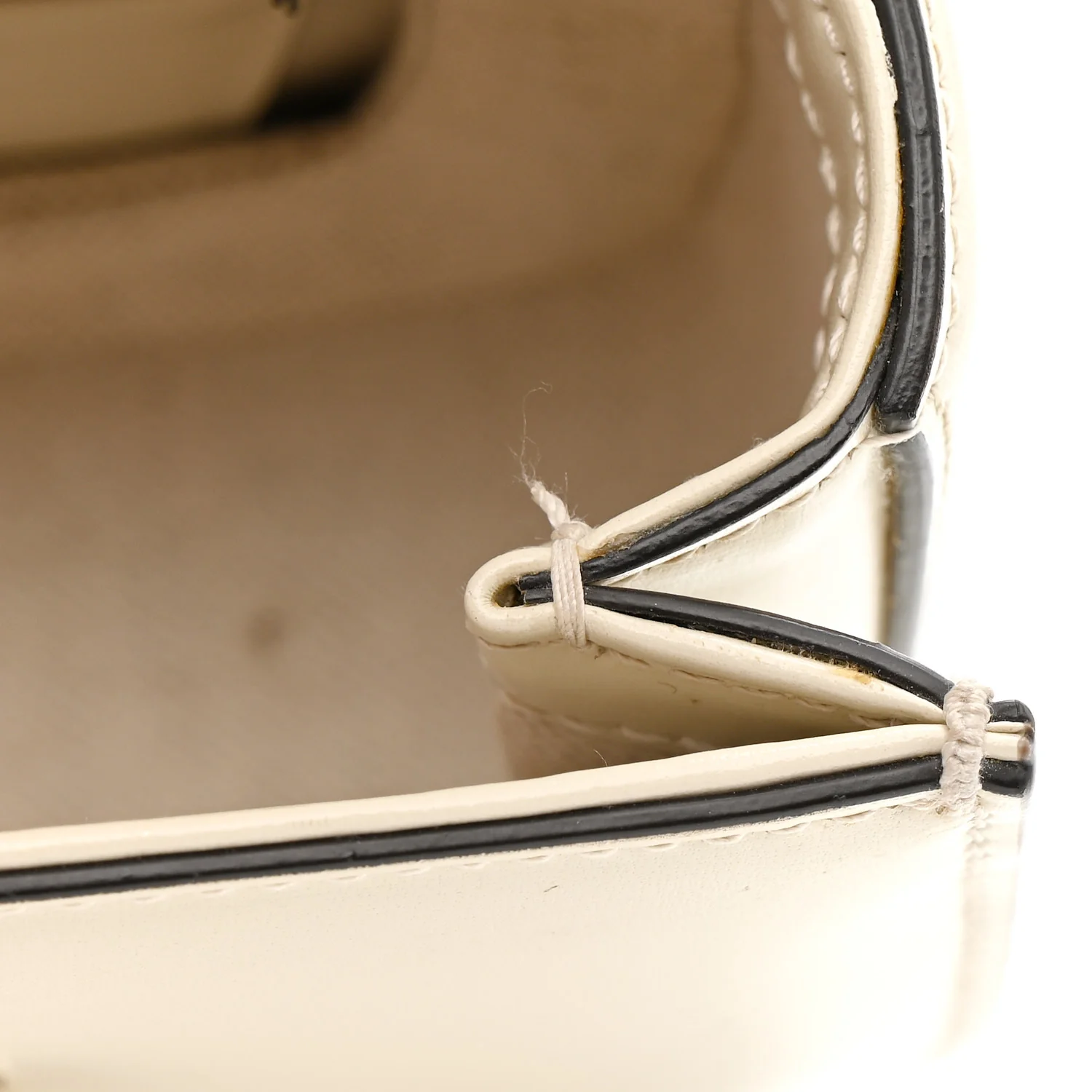 Boarded Dyana Lux Calfskin Web Mini Bamboo 1947 Top Handle Bag  Mystic White - Image 11