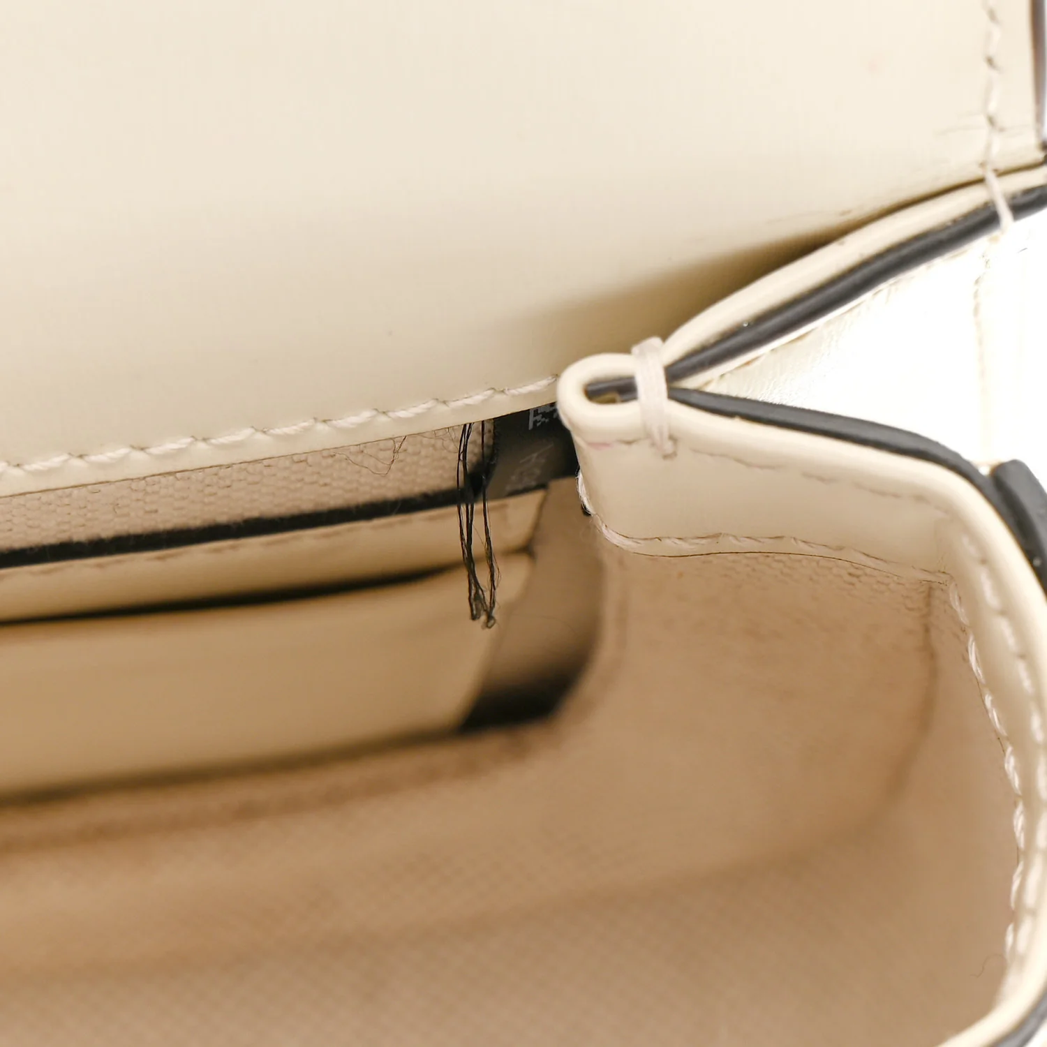 Boarded Dyana Lux Calfskin Web Mini Bamboo 1947 Top Handle Bag  Mystic White - Image 12