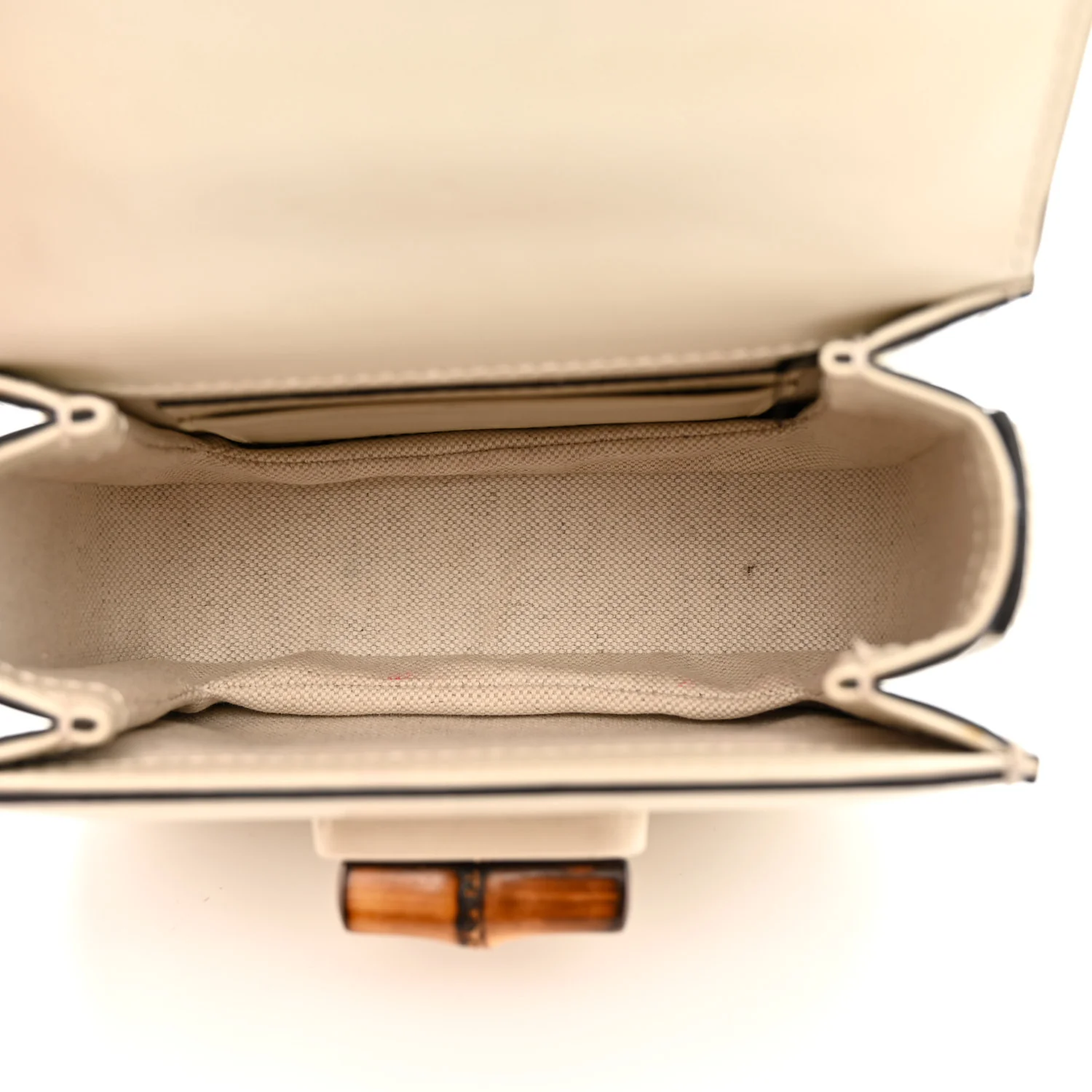 Boarded Dyana Lux Calfskin Web Mini Bamboo 1947 Top Handle Bag  Mystic White - Image 5
