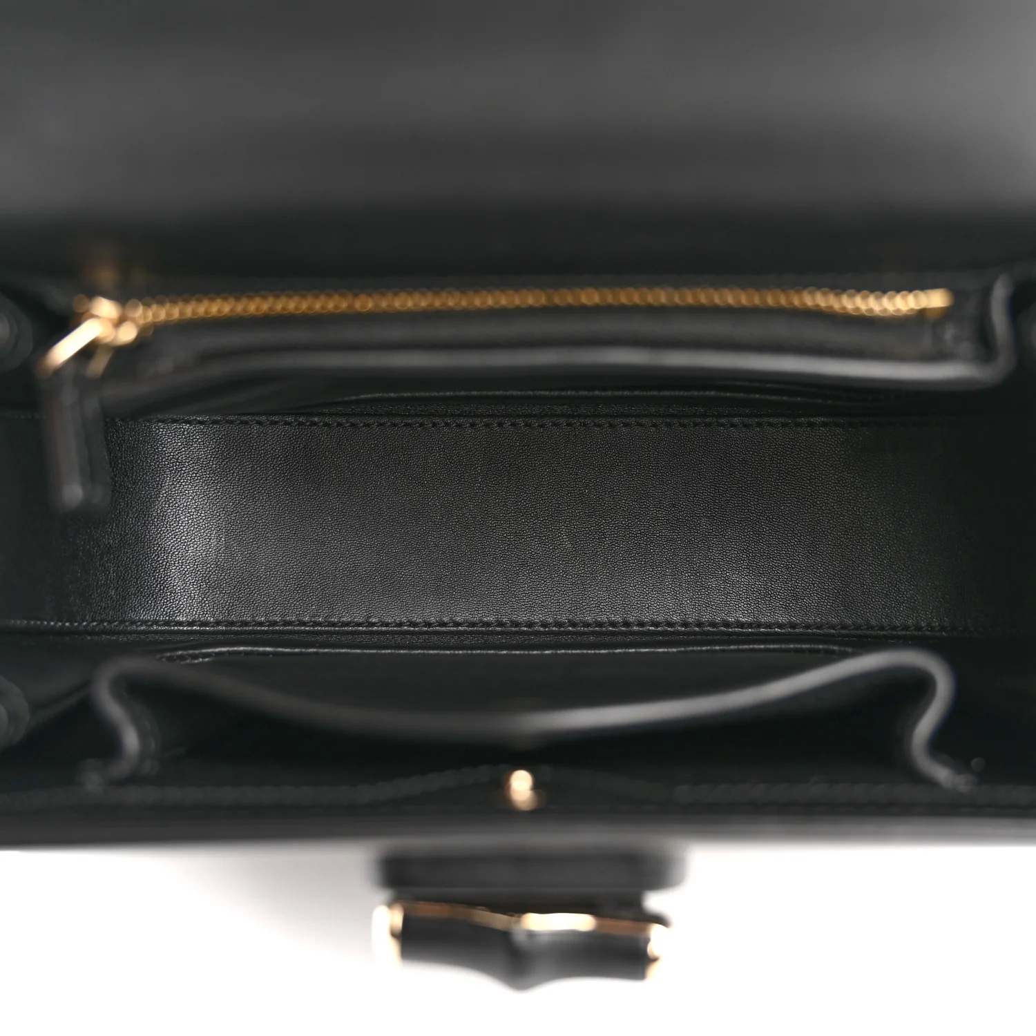 Boarded Dyana Lux Calfskin Web Monochrome Small Bamboo 1947 Top Handle Bag Black - Image 6