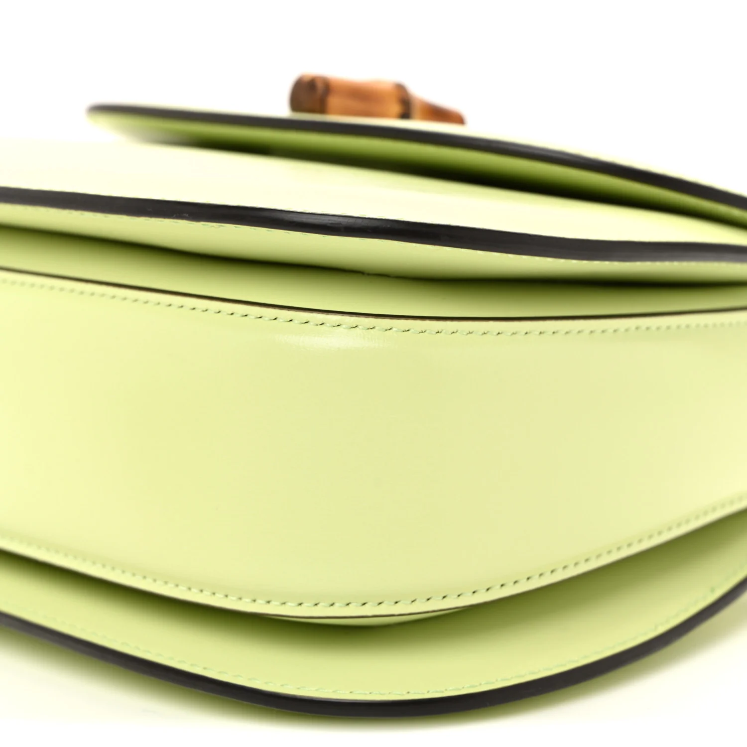 Boarded Dyana Lux Calfskin Web Small Bamboo 1947 Top Handle Bag Light Green - Image 11