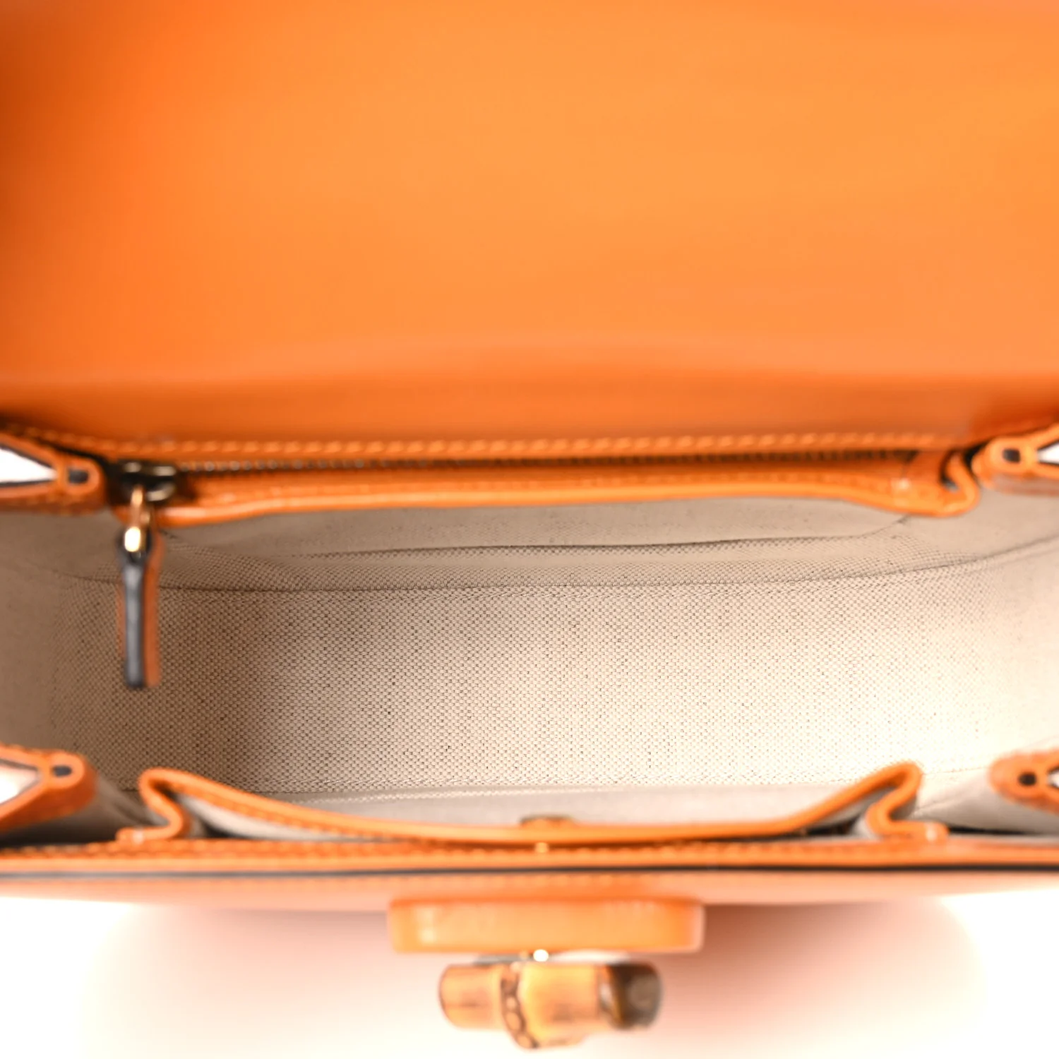 Boarded Dyana Lux Calfskin Web Small Bamboo 1947 Top Handle Bag Marigold Yellow - Image 5