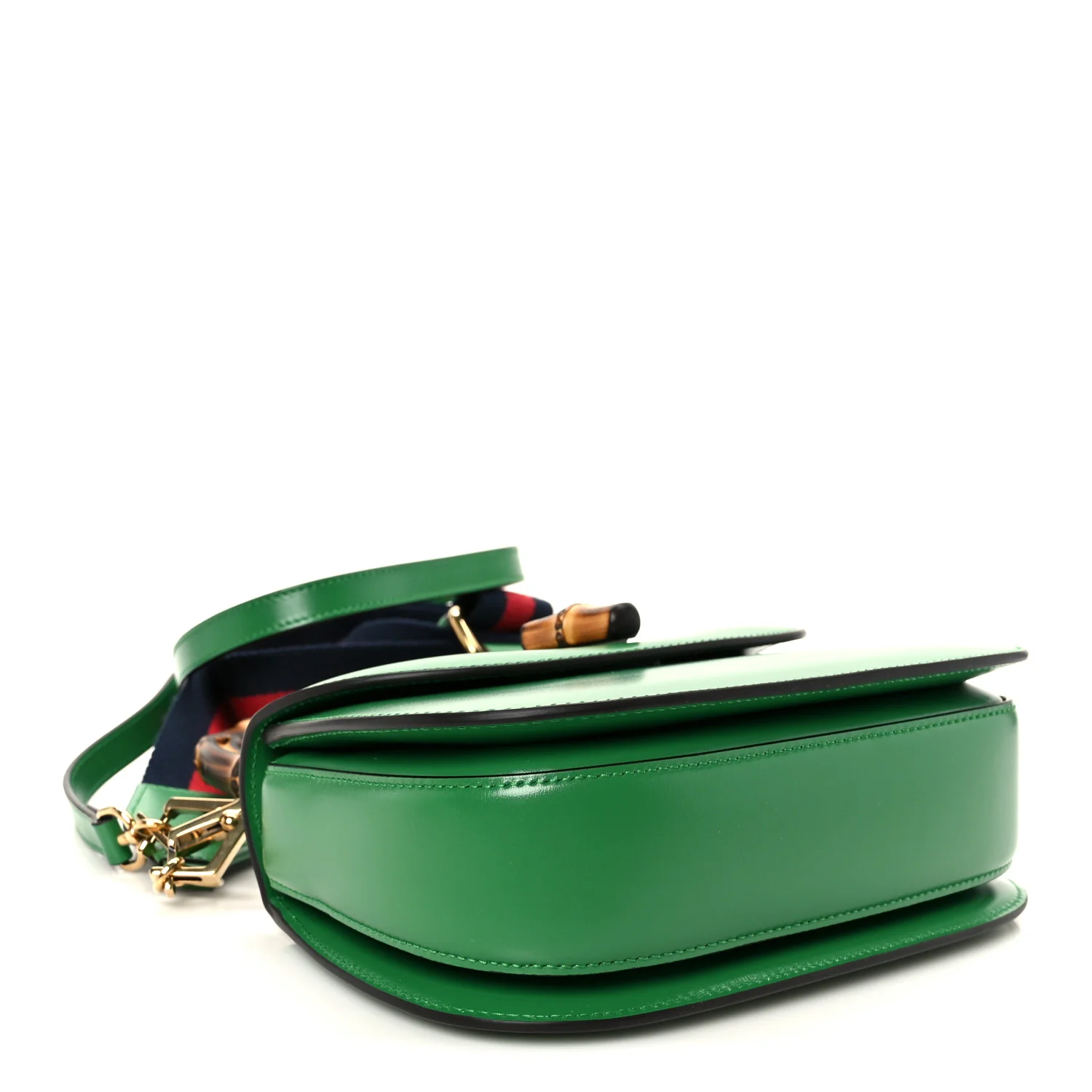 Boarded Dyana Lux Calfskin Web Small Bamboo 1947 Top Handle Bag Spring Green - Image 5