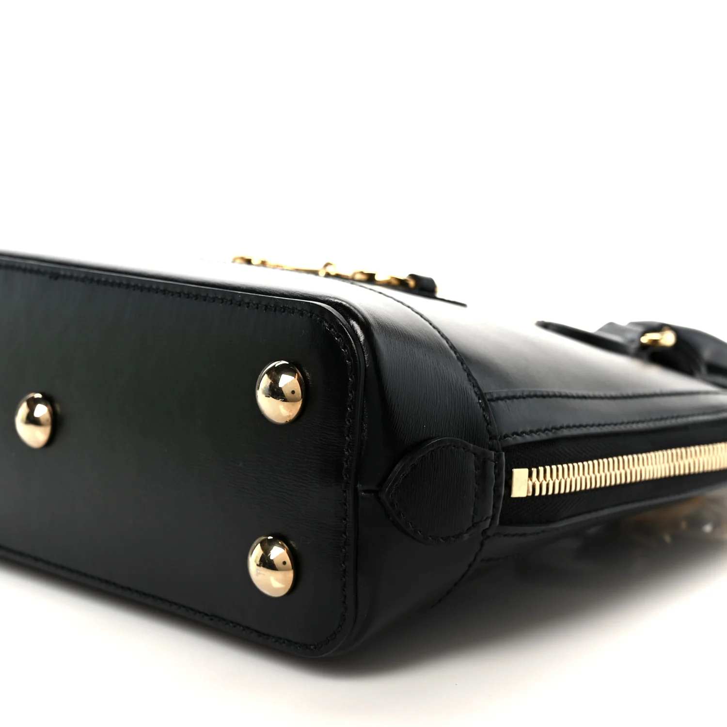 Boarded Plutone Calfskin Small Horsebit 1955 Top Handle Bag Black - Image 11