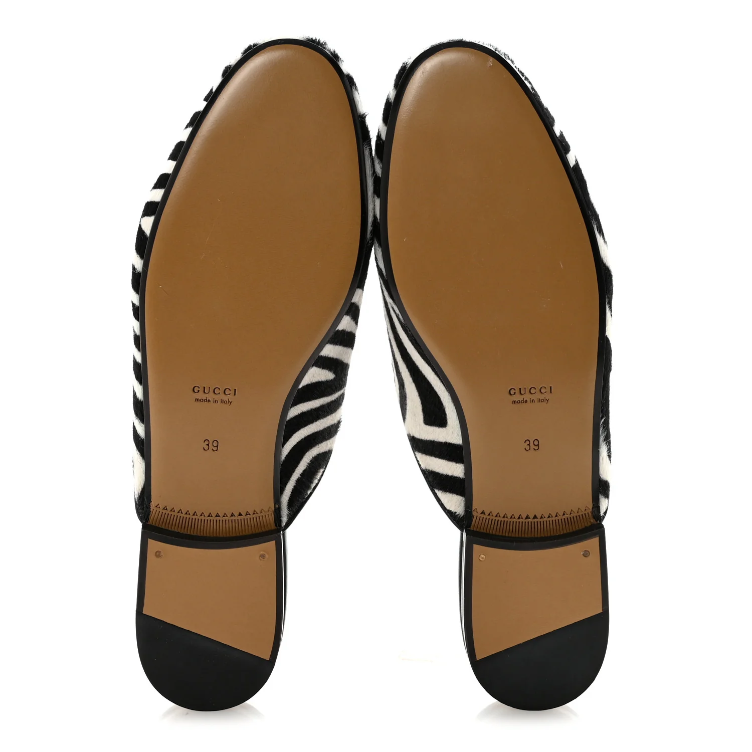 Calf Hair Zebra Print Womens Princetown Slippers 39 Natural Black - Image 6