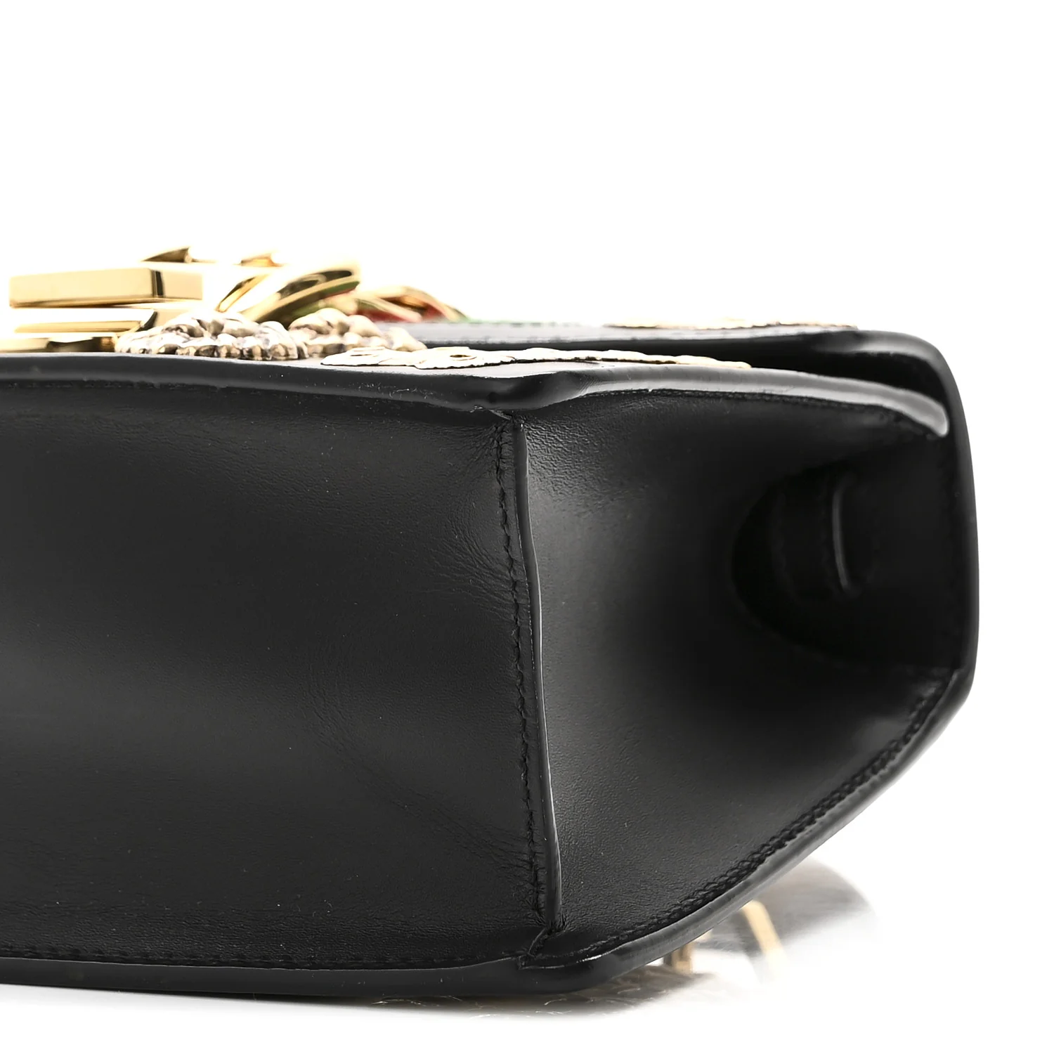 Calfskin Animal Studs Mini Sylvie Top Handle Bag Black - Image 10