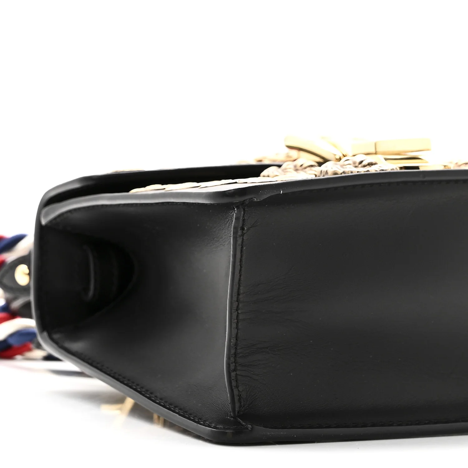 Calfskin Animal Studs Mini Sylvie Top Handle Bag Black - Image 9