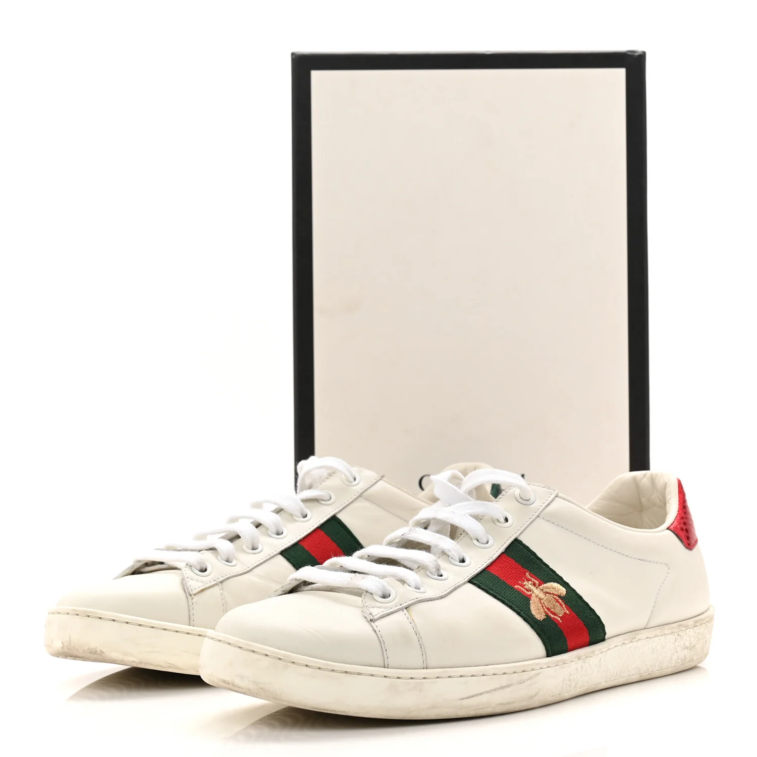 Calfskin Ayers Bee Embroidered Womens Ace Sneakers 39.5 White Green - Image 18