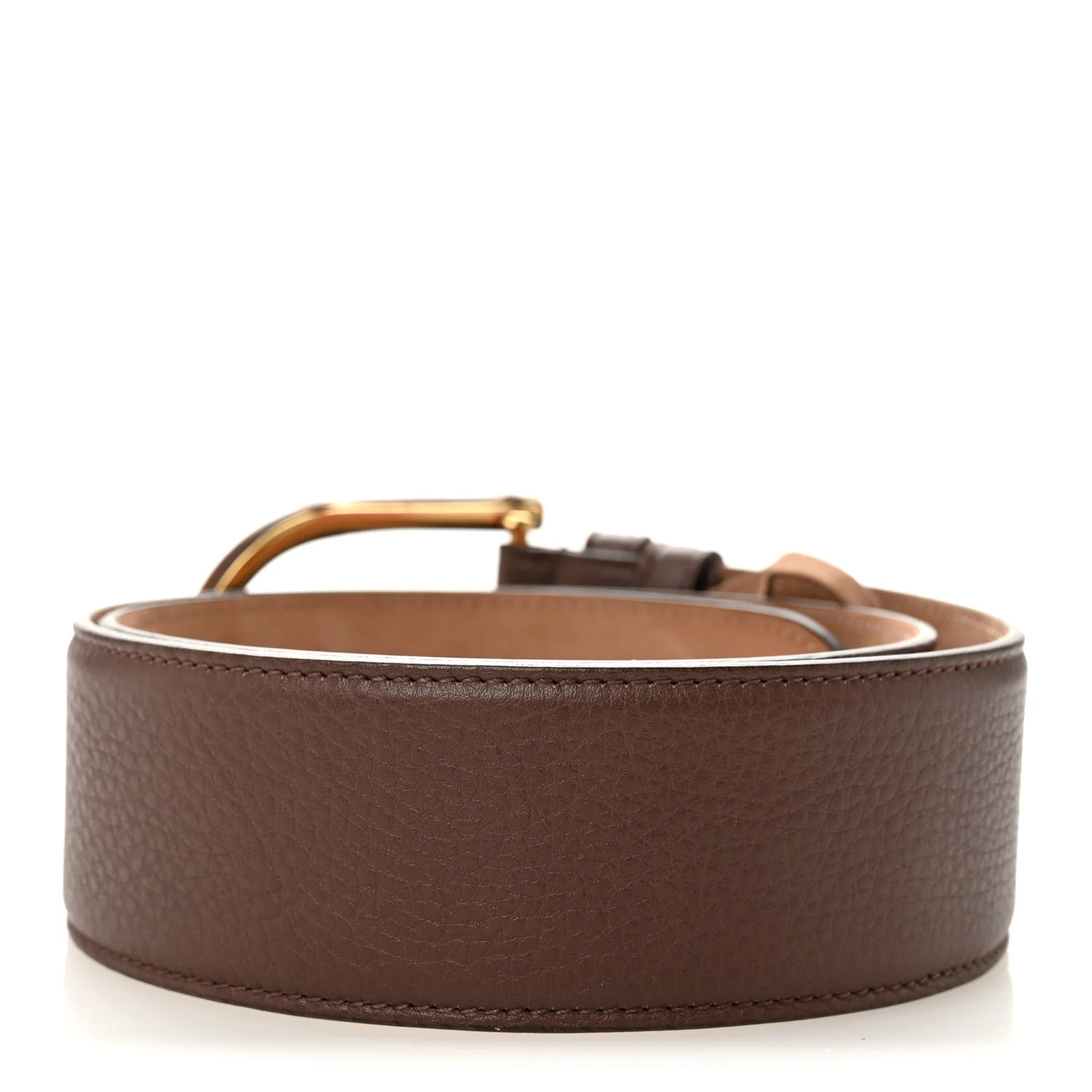 Calfskin Bamboo Buckle Belt 80 32 Brown - Image 2