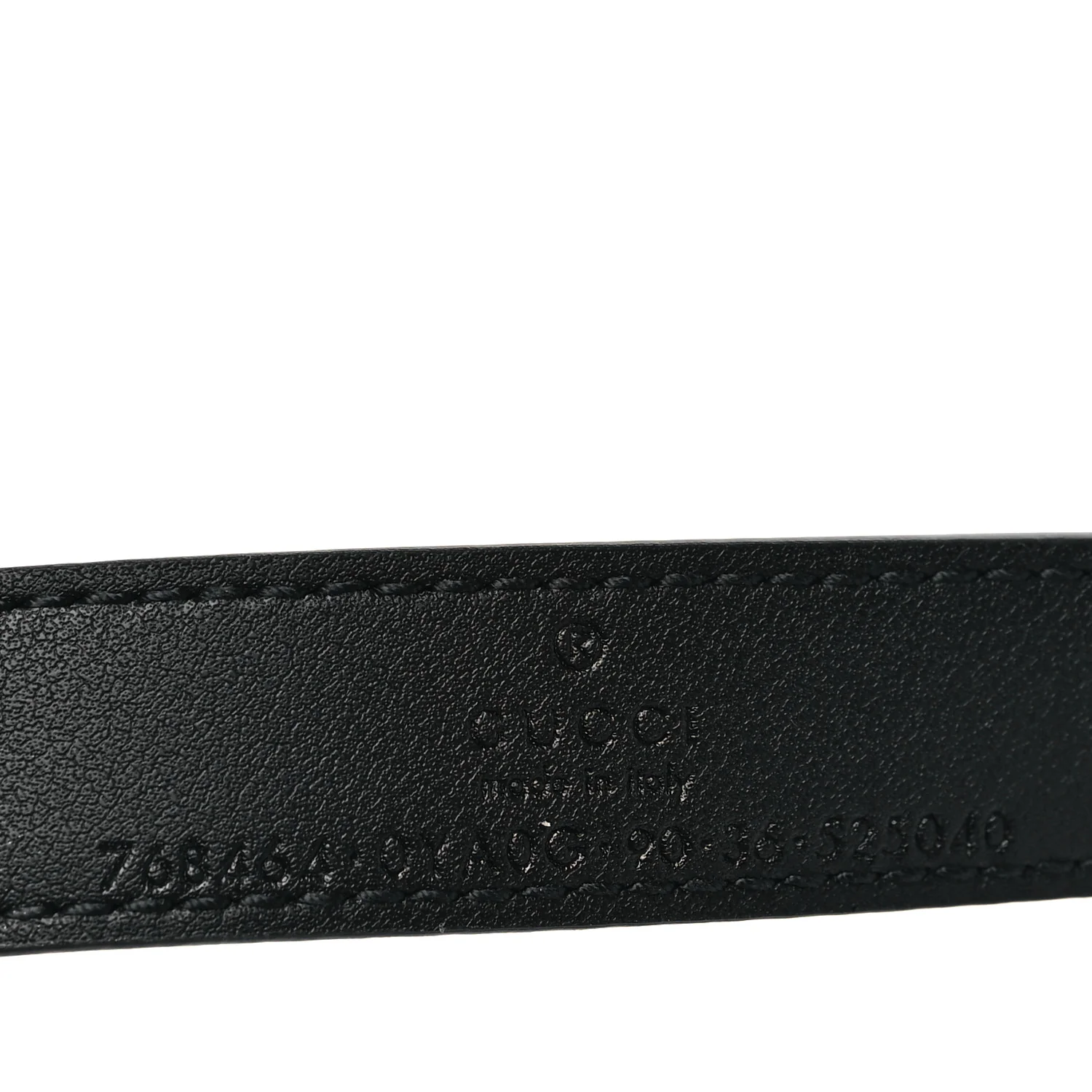 Calfskin Bamboo Double GG Buckle 20mm Belt 90 36 Black - Image 4