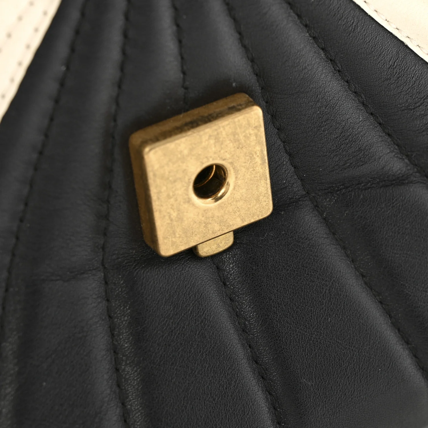 Calfskin Bamboo Trapuntata Queen Margaret Backpack Mystic White Black - Image 13