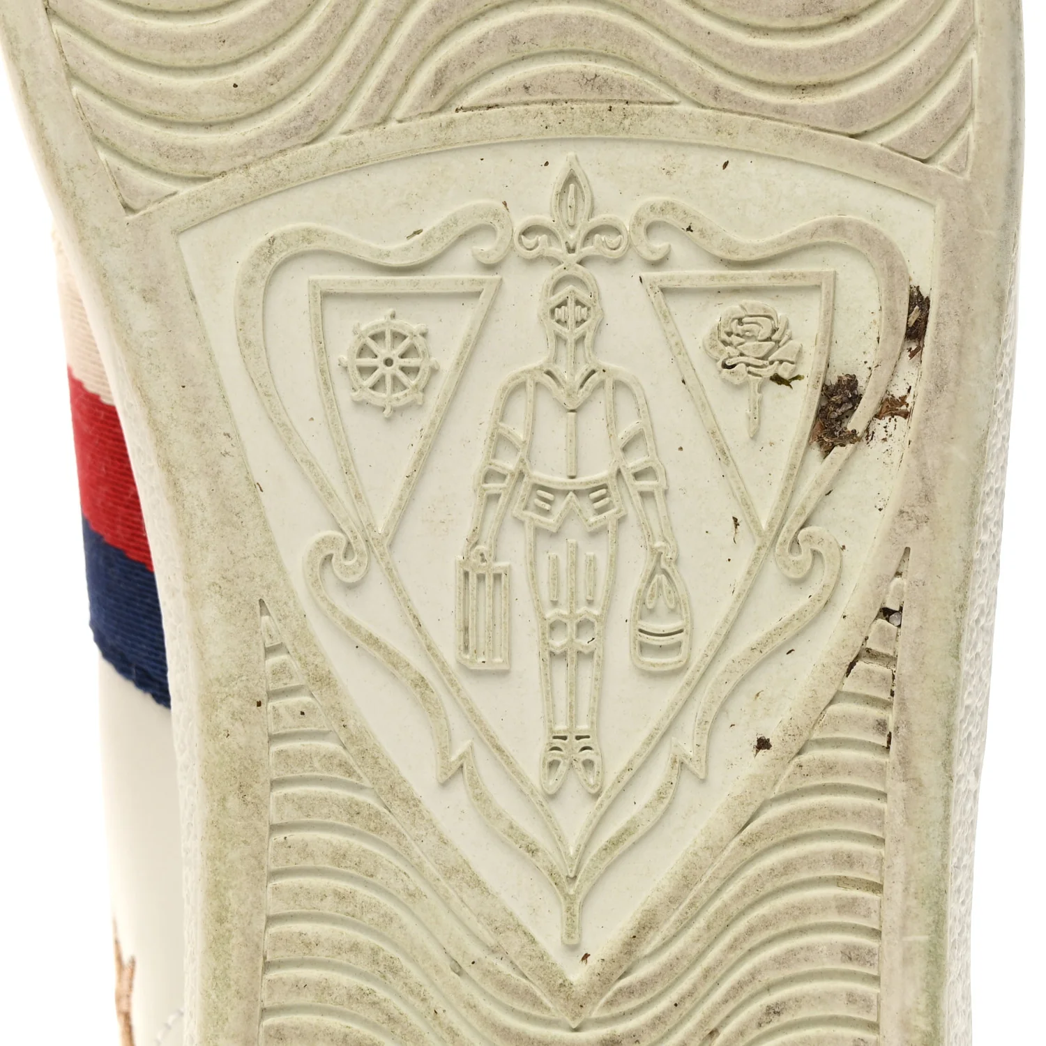 Calfskin Bee Star Embroidered Sylvie Web Ace Sneakers 37.5 White - Image 8
